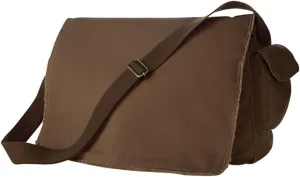 14 oz Pigment-Dyed Raw-Edge Enzyme-Washed Messenger Bag