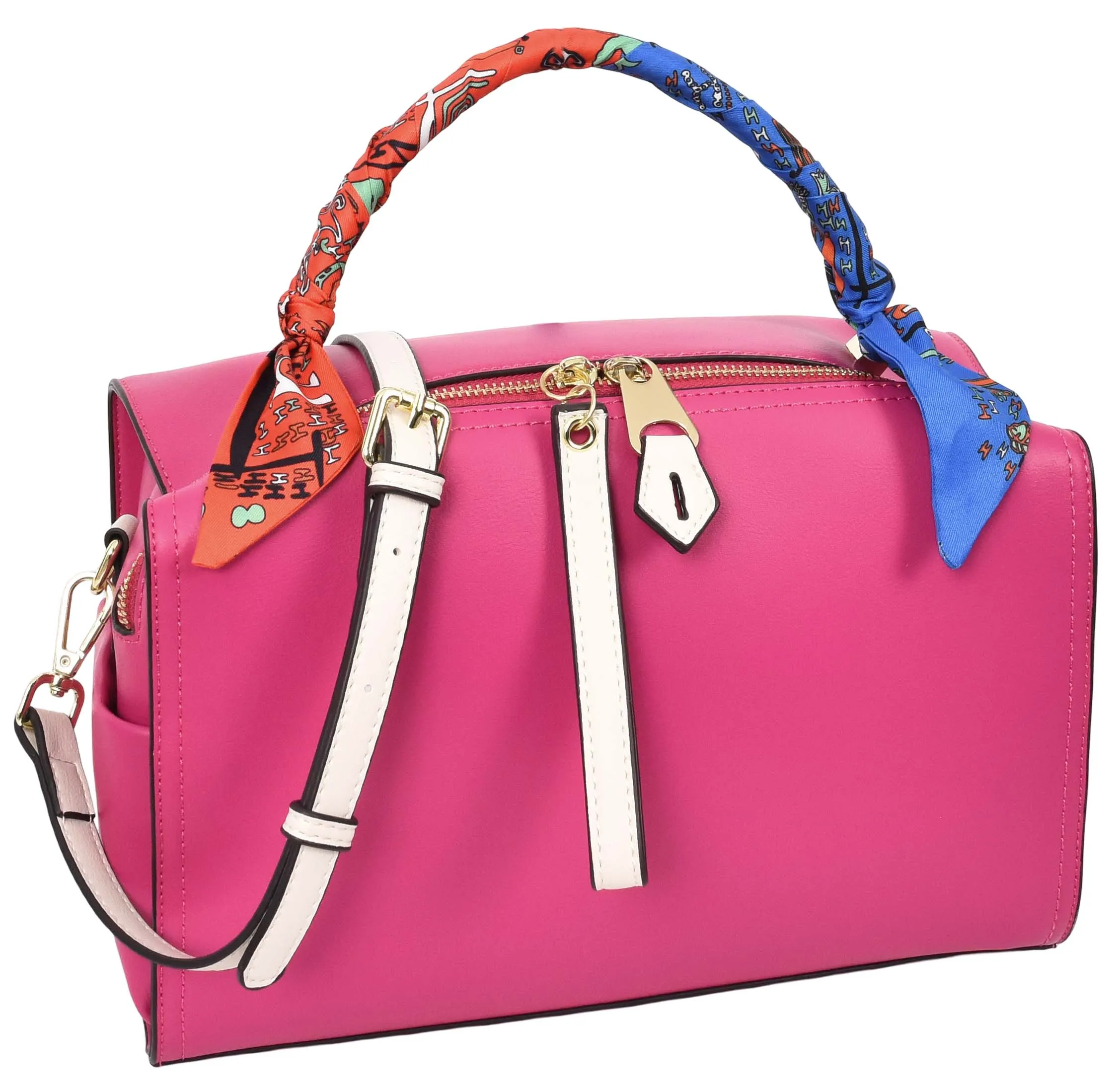 Aaliyah Women's  Faux Leather Barrel-Shaped Shoulder Handbag Pink