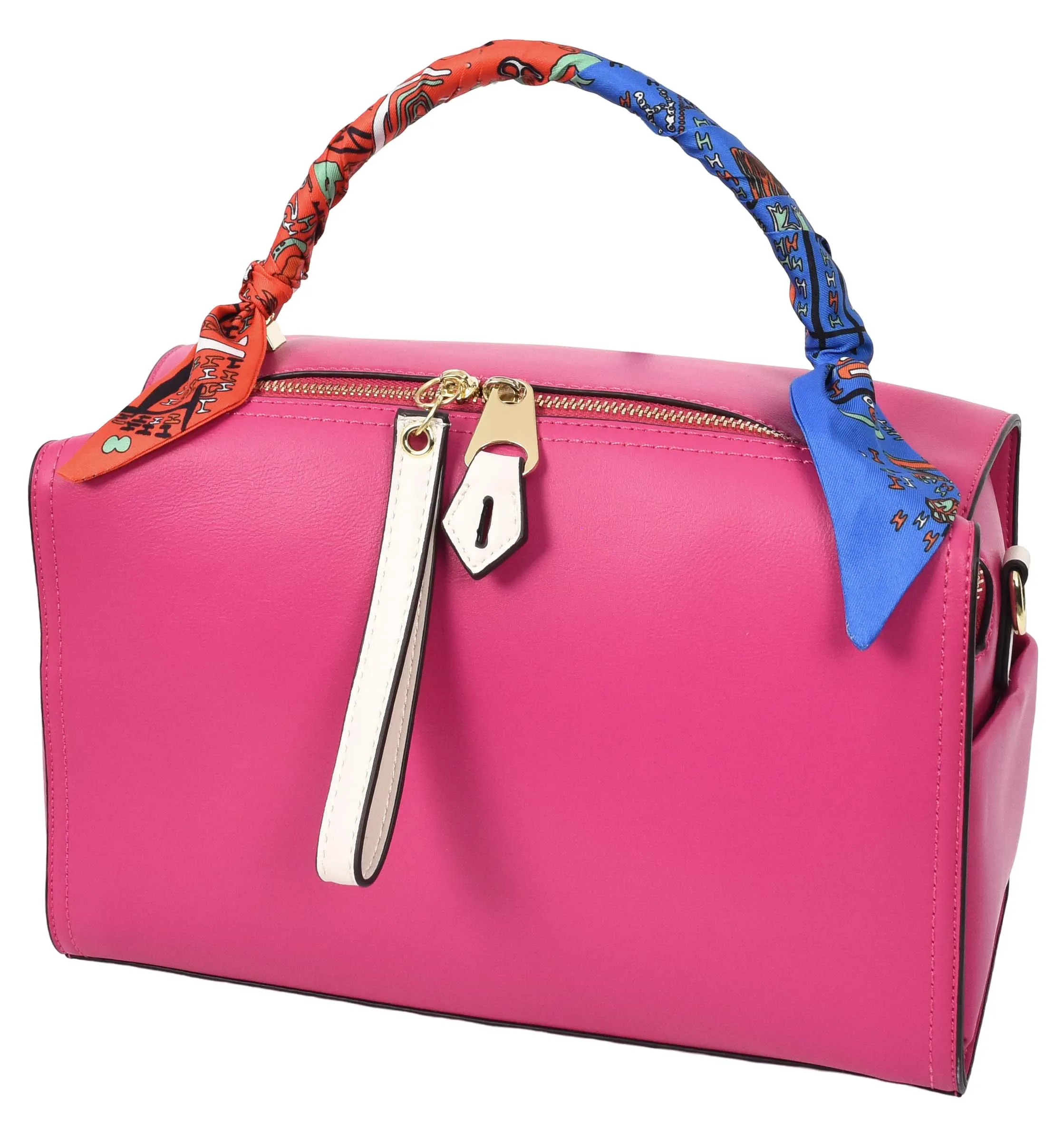 Aaliyah Women's  Faux Leather Barrel-Shaped Shoulder Handbag Pink