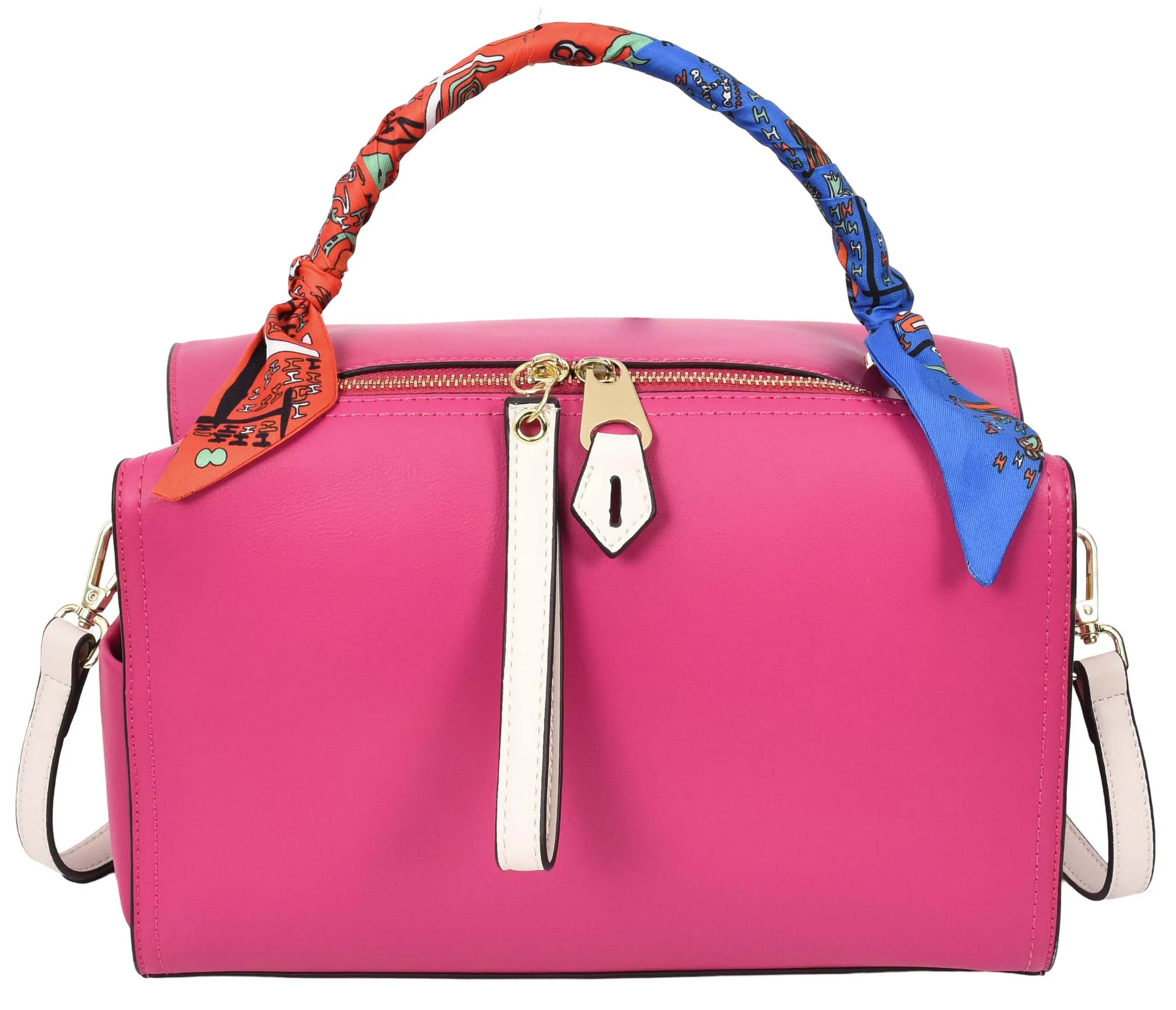 Aaliyah Women's  Faux Leather Barrel-Shaped Shoulder Handbag Pink