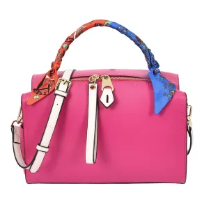 Aaliyah Women's  Faux Leather Barrel-Shaped Shoulder Handbag Pink