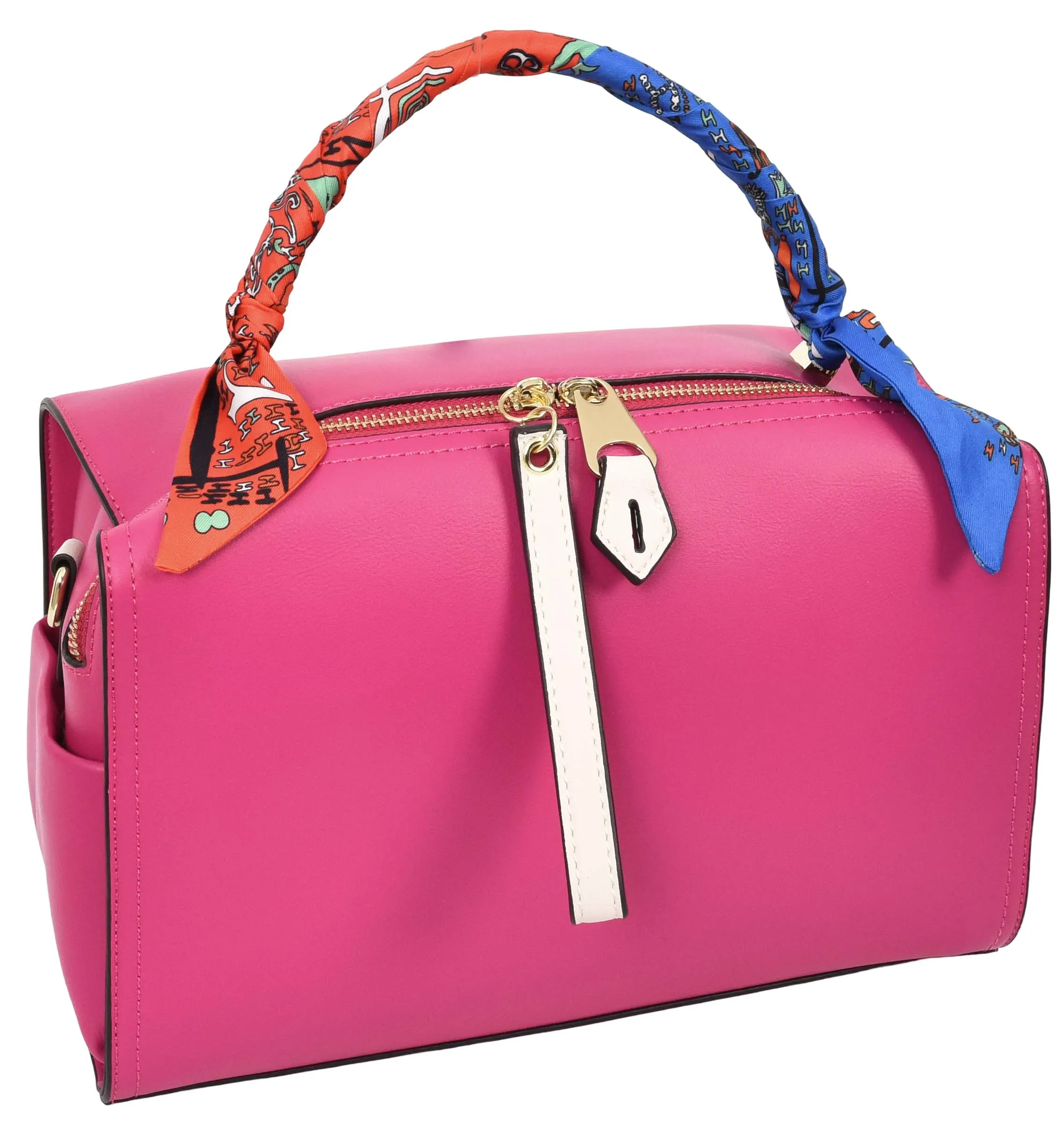 Aaliyah Women's  Faux Leather Barrel-Shaped Shoulder Handbag Pink