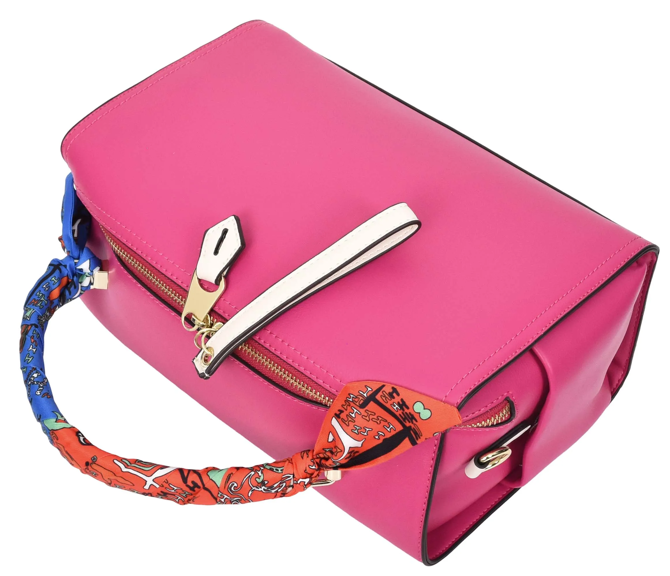 Aaliyah Women's  Faux Leather Barrel-Shaped Shoulder Handbag Pink