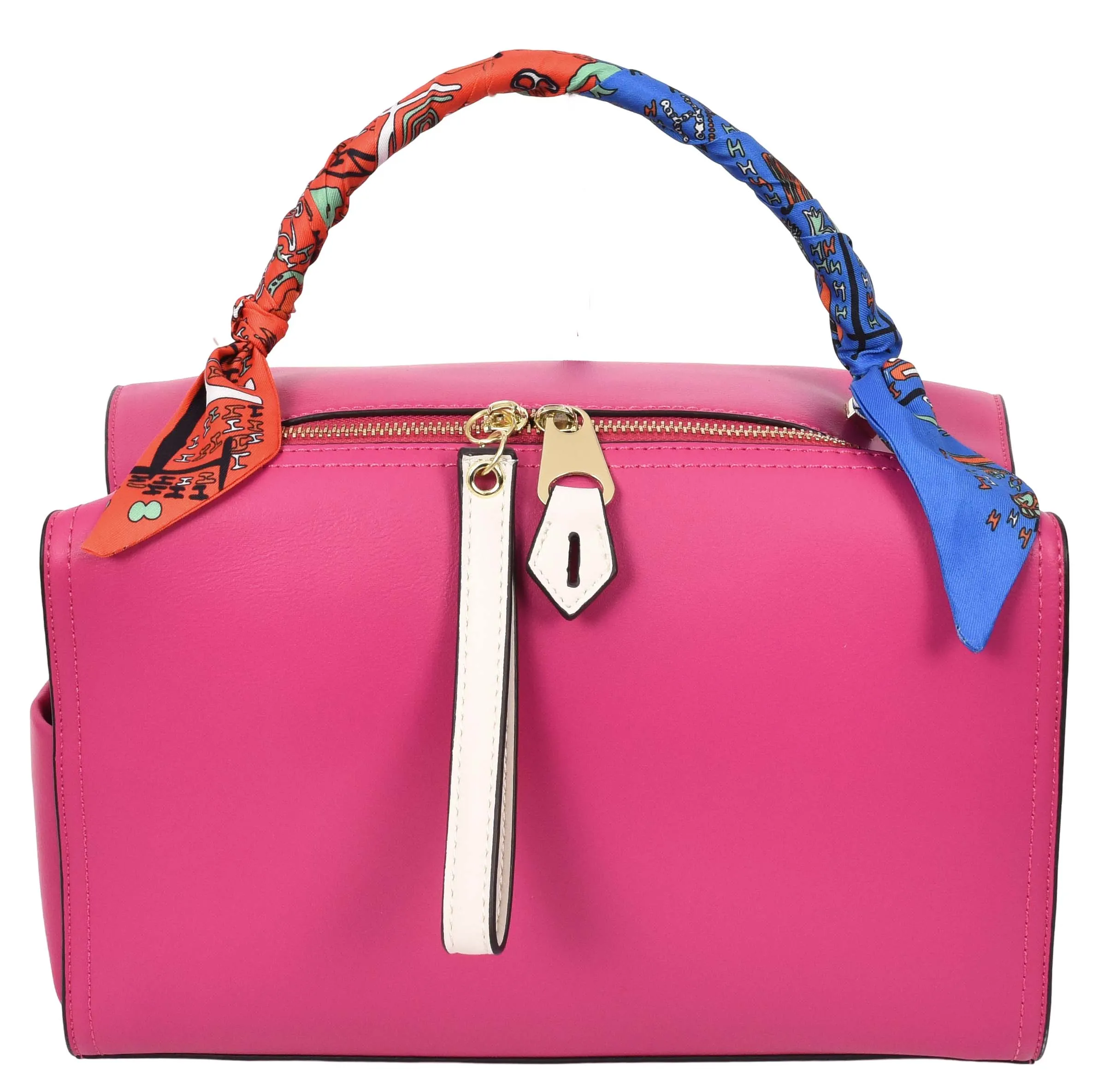 Aaliyah Women's  Faux Leather Barrel-Shaped Shoulder Handbag Pink