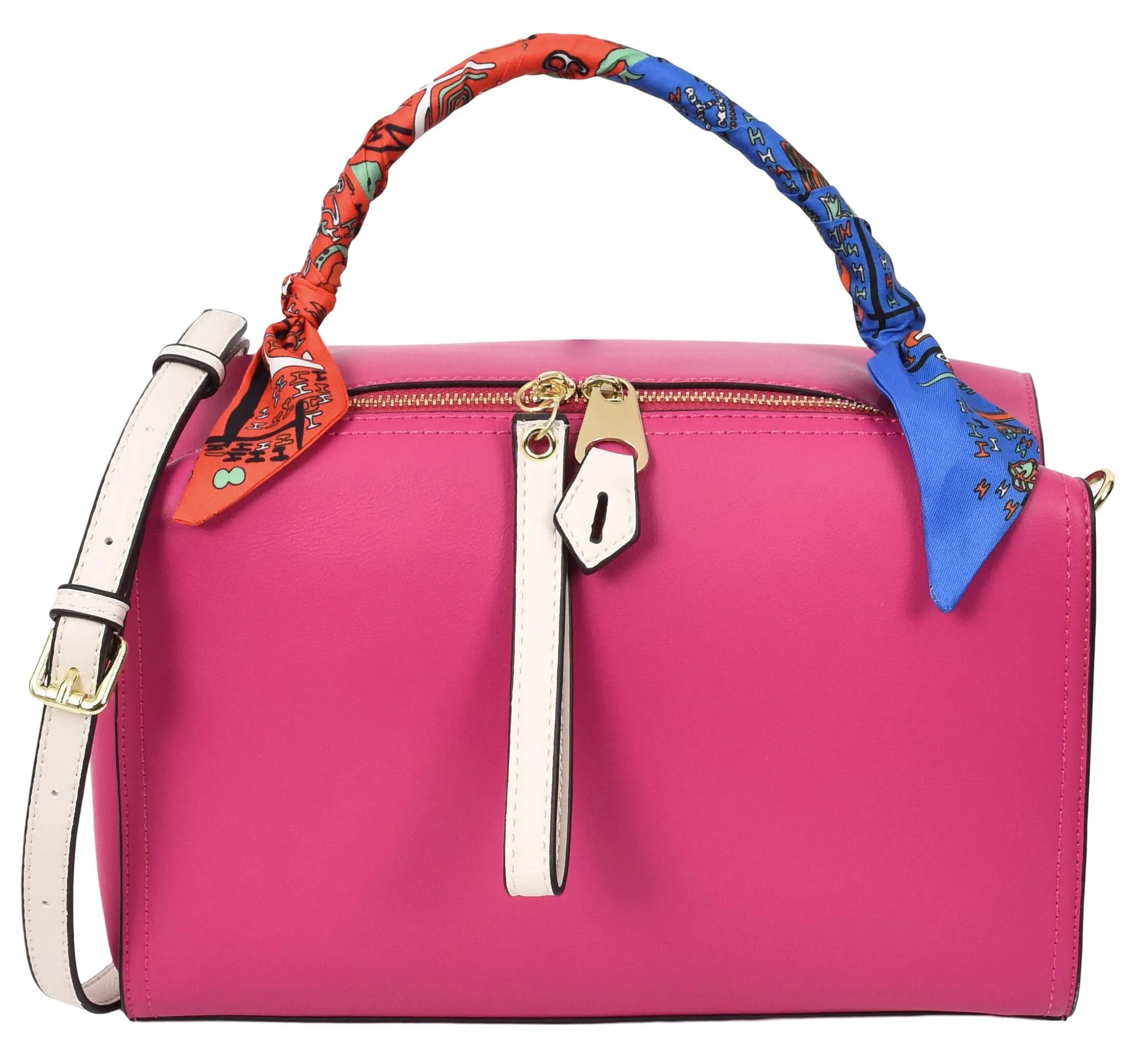 Aaliyah Women's  Faux Leather Barrel-Shaped Shoulder Handbag Pink