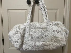 Aledo Toile Linen Quilted Duffle Bag