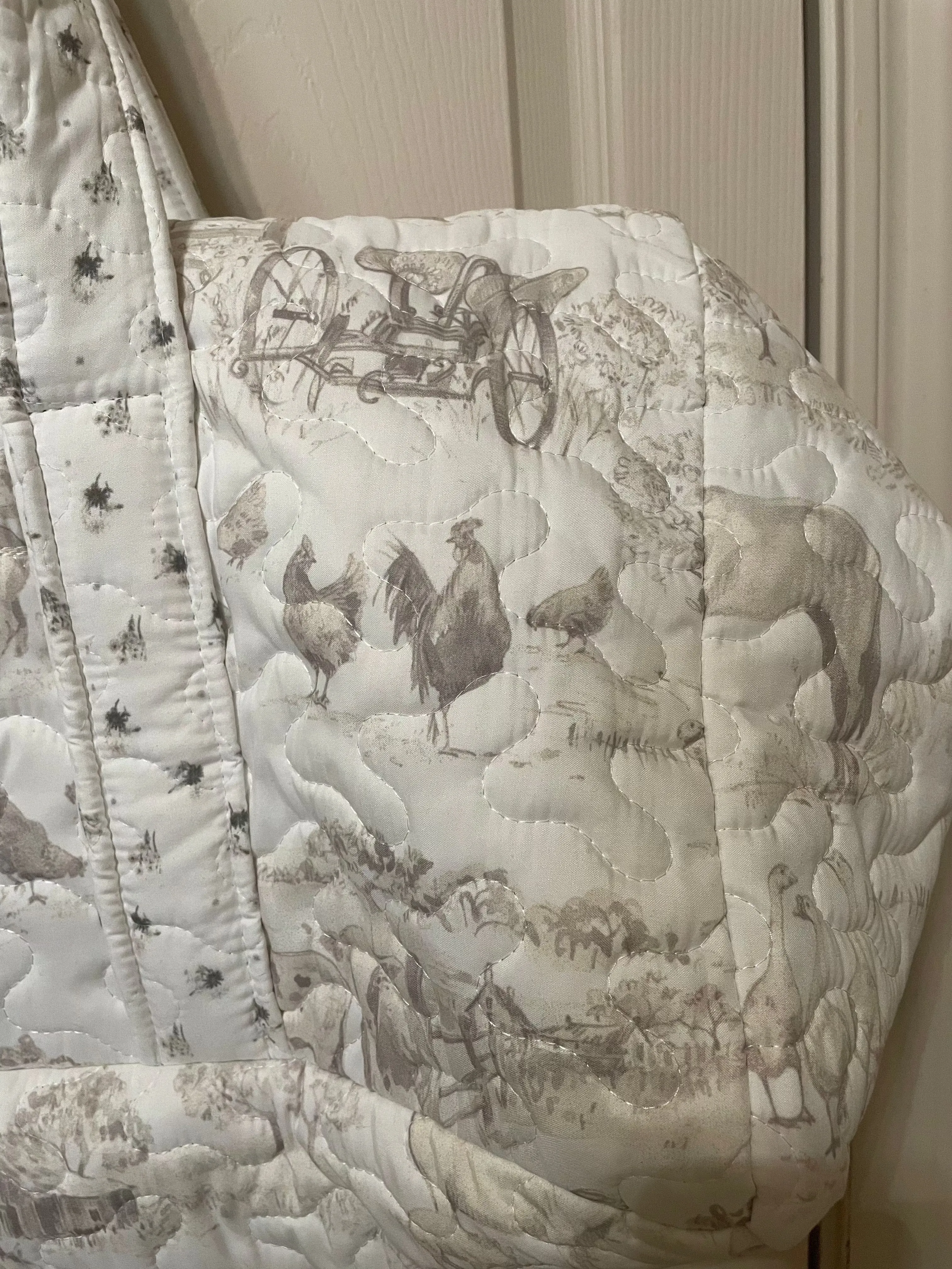 Aledo Toile Linen Quilted Duffle Bag