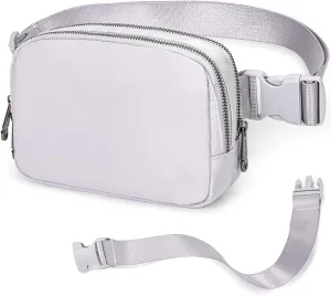 AROME Mini Belt Bag for Women, Fashion Waist Packs Fanny Pack Crossbody Bags with Strap Extender for Women Men, Waterproof Waist Bag Hip Bum Bag for Casual Travel Running Hiking Outdoor Sports Grey
