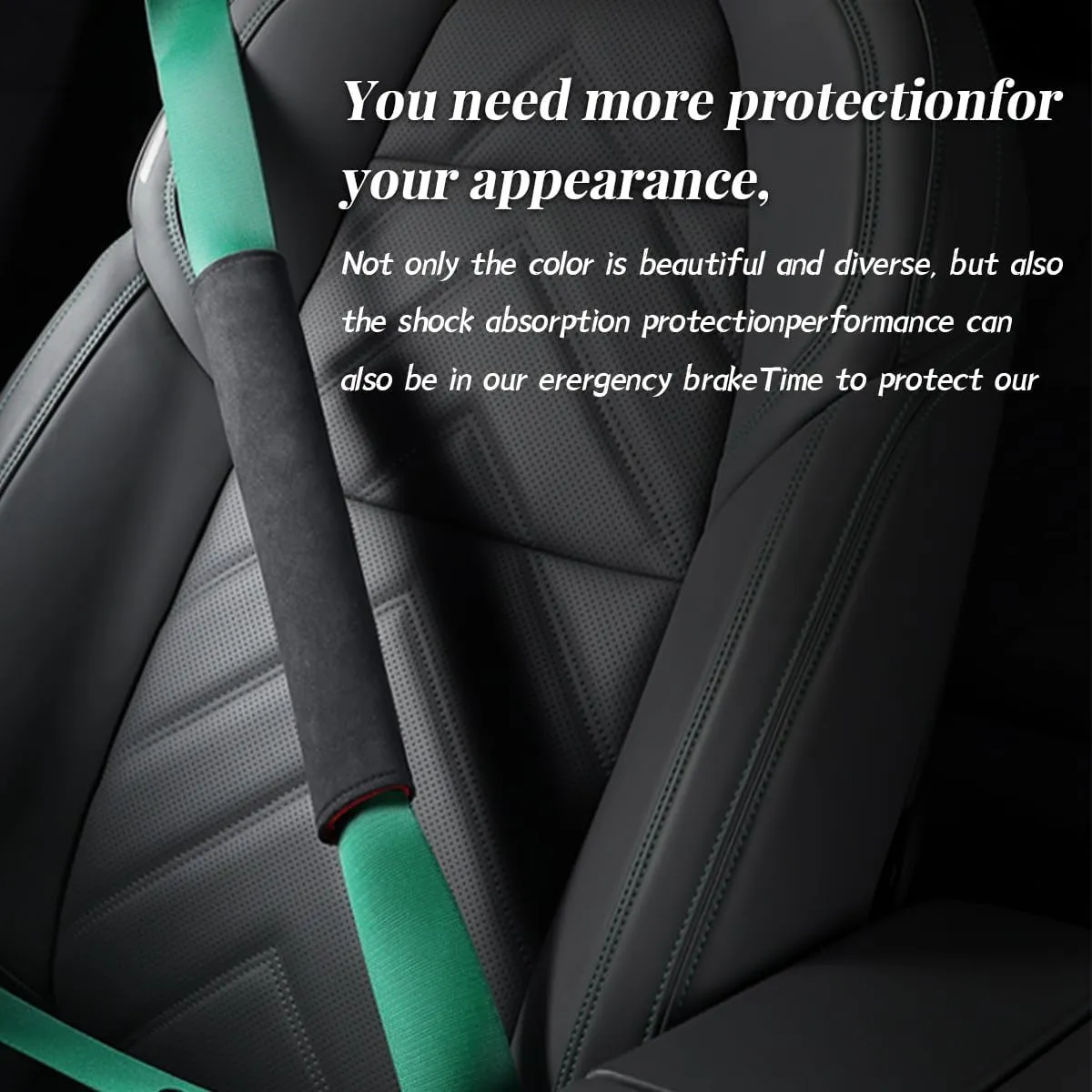 AUCELI 2 Pcs Suede Car Seat Belt Pad Covers, Universal Seatbelt Pad Protector, Soft Comfort Shoulder Strap Cover, Protect Your Shoulders and Neck for Adults and Children, Safe DrivingBeige