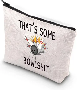 BDPWSS Bowling Ball Gifts Bowling Lover Gifts Bowling Makeup Bag That's Some Bowlshit Bowler Makeup Bag For Bowling Team Bowling Coach (Some bowl)