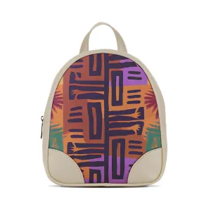 Beige O Mini Backpacks African Pattern