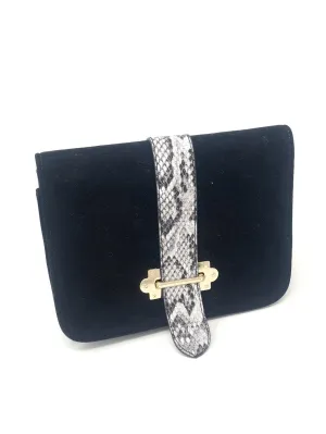 Black Velvet Snake Print Bag