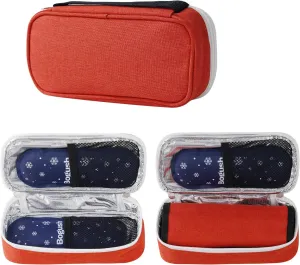 Bogush Insulin Cooler Travel Case with 2 Ice Packs for Insulin Pen Diabetic Medical Cooler Bag Portable Medication Cooler Bag for Insulin Pens and Blood Glucose Monitor Supplie (Red)