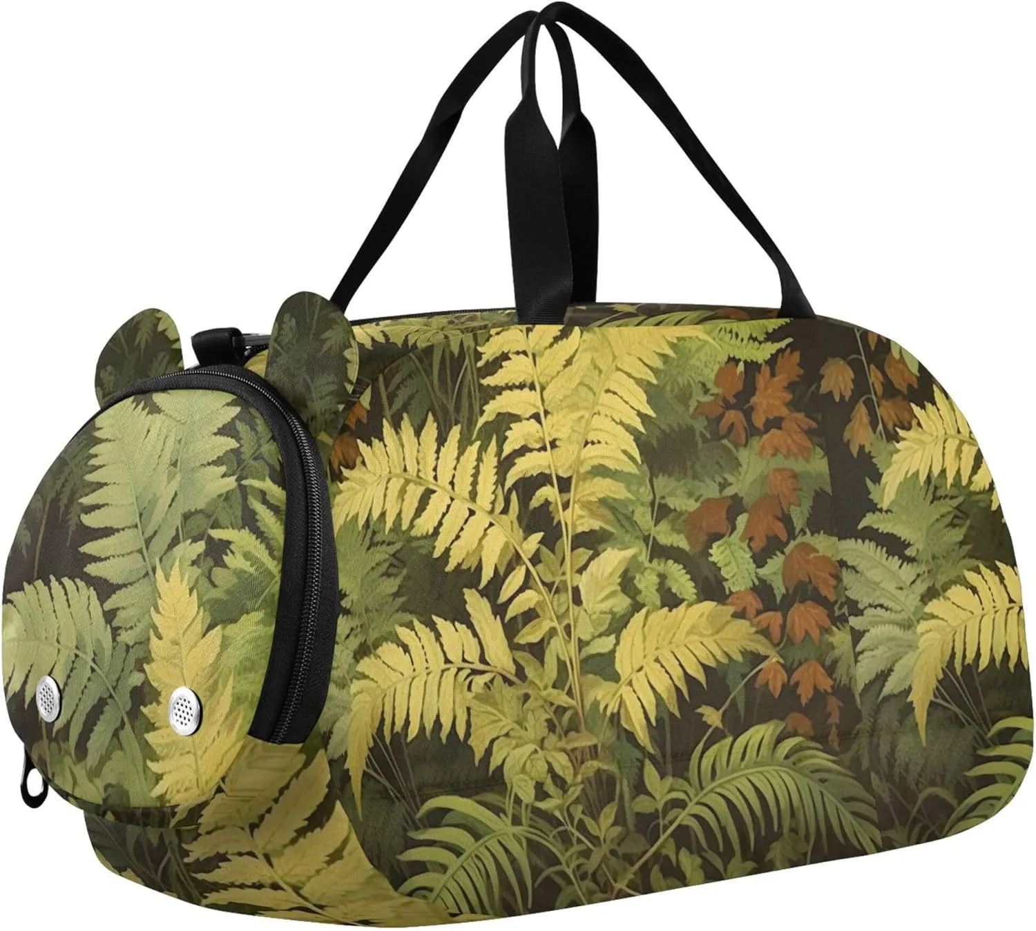 Boys Carry on Duffel Weekend Duffel Overnight Vintage Fern Botanical Green Girls Tote Duffle Bags Travel Kids Luggage Sports Bag