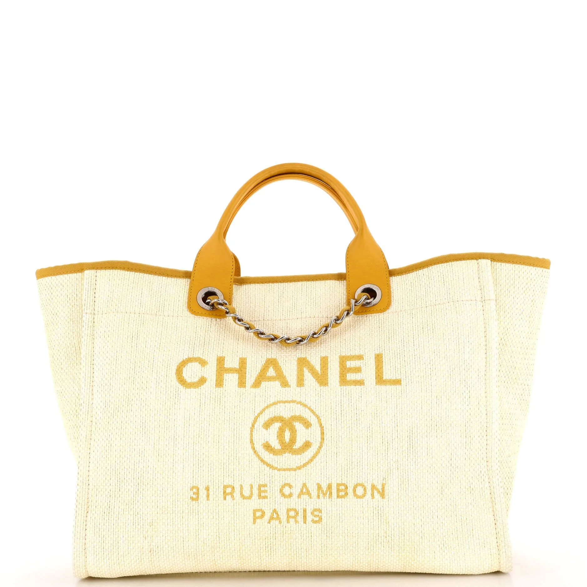 CHANEL Deauville Tote Raffia Medium