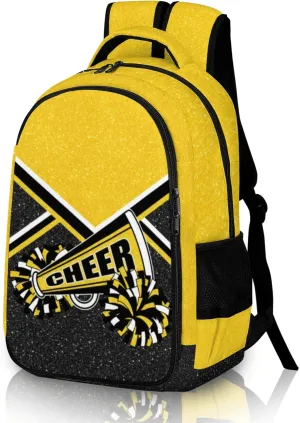 Cheer Backpack for Cheerleader, Cheerleading Backpack Gifts for Teams, Cheerleading Backpack for Women (Gold)