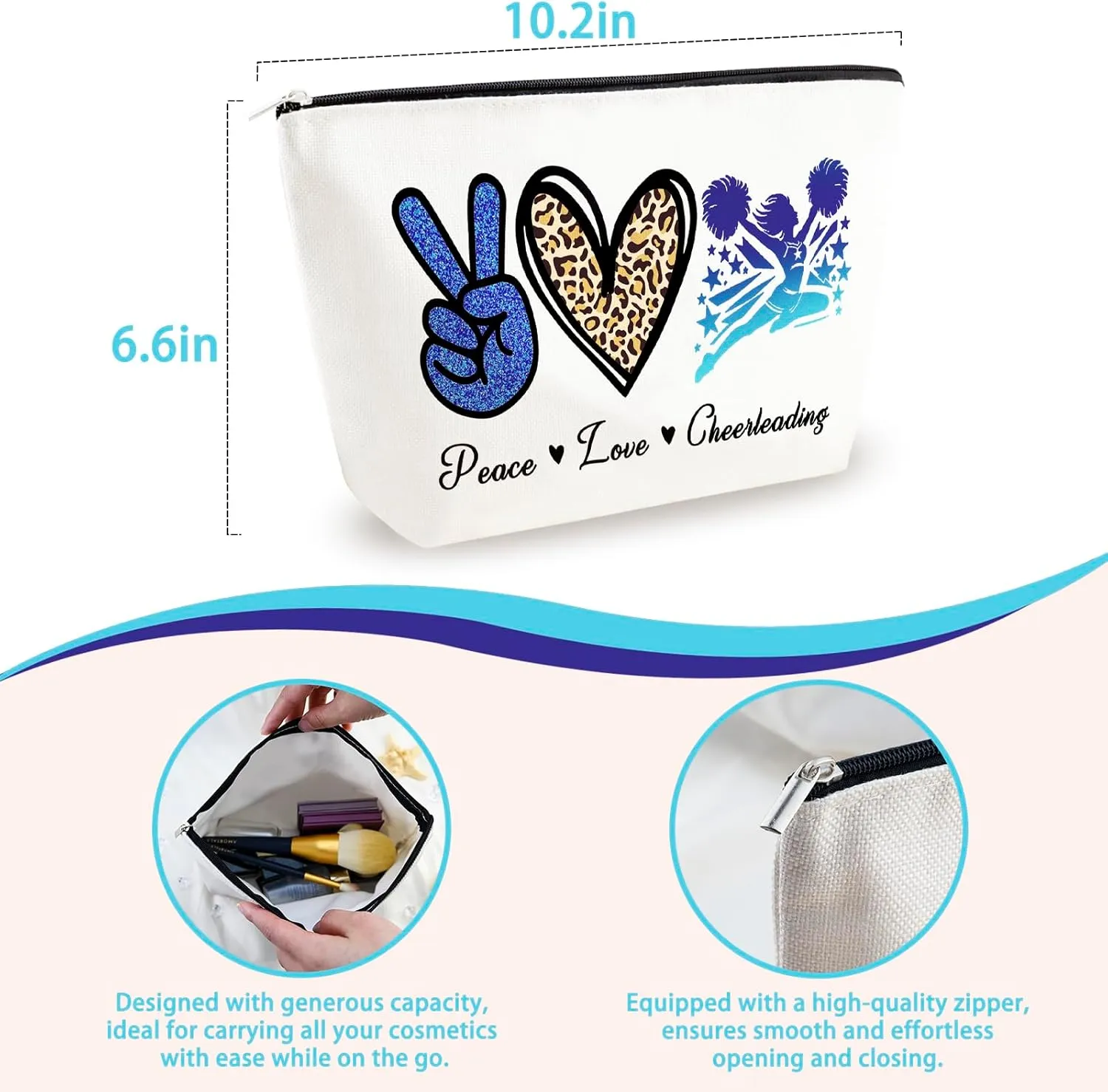 Cheerleader Gifts for Women Cheerleading Gifts for Cheer Coach Cheer Gift for Cheerleaders Cheerleading Bag Bulk Cheerleader Bag Stuff Cheerleaders Accessories Travel Toiletry Bags
