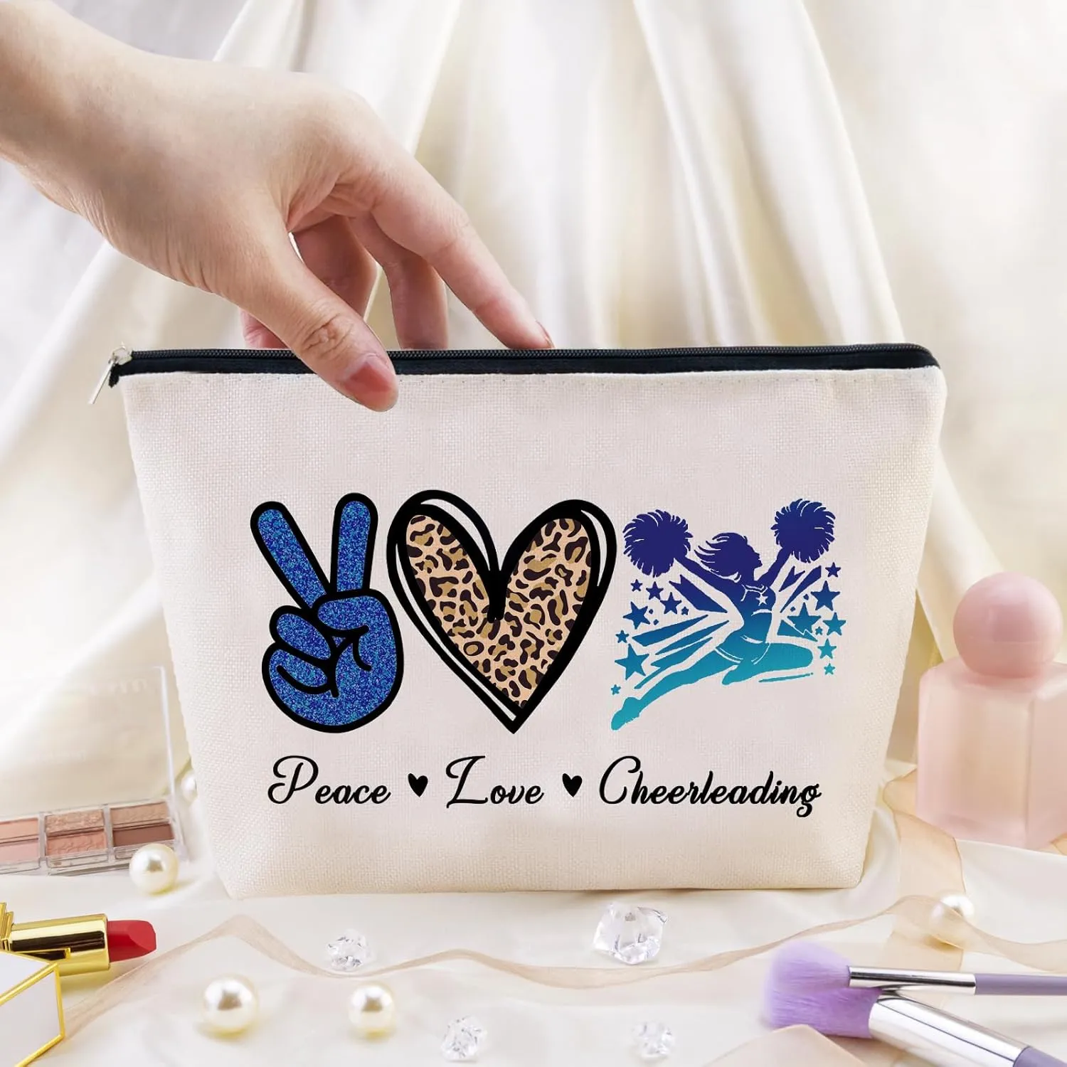 Cheerleader Gifts for Women Cheerleading Gifts for Cheer Coach Cheer Gift for Cheerleaders Cheerleading Bag Bulk Cheerleader Bag Stuff Cheerleaders Accessories Travel Toiletry Bags