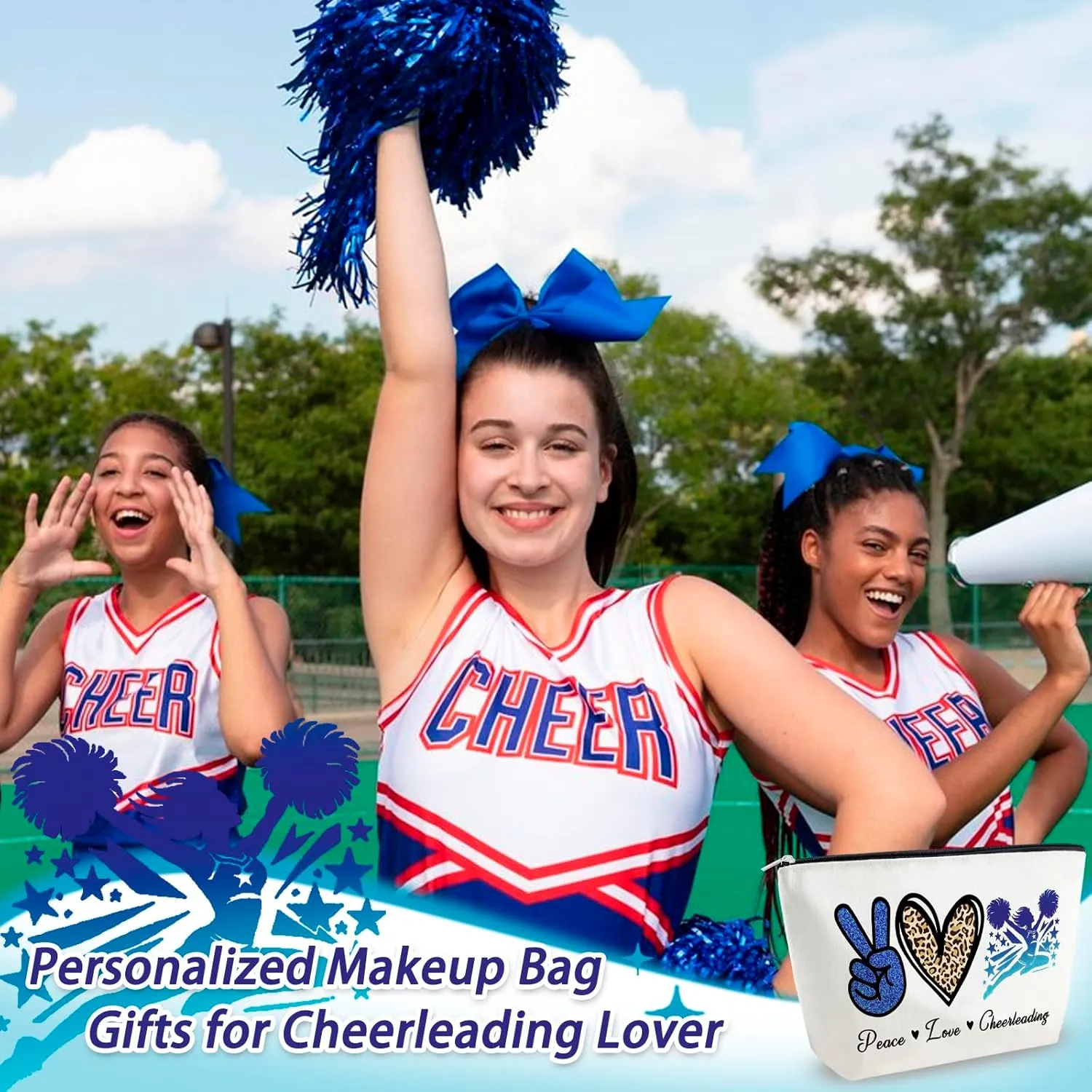 Cheerleader Gifts for Women Cheerleading Gifts for Cheer Coach Cheer Gift for Cheerleaders Cheerleading Bag Bulk Cheerleader Bag Stuff Cheerleaders Accessories Travel Toiletry Bags