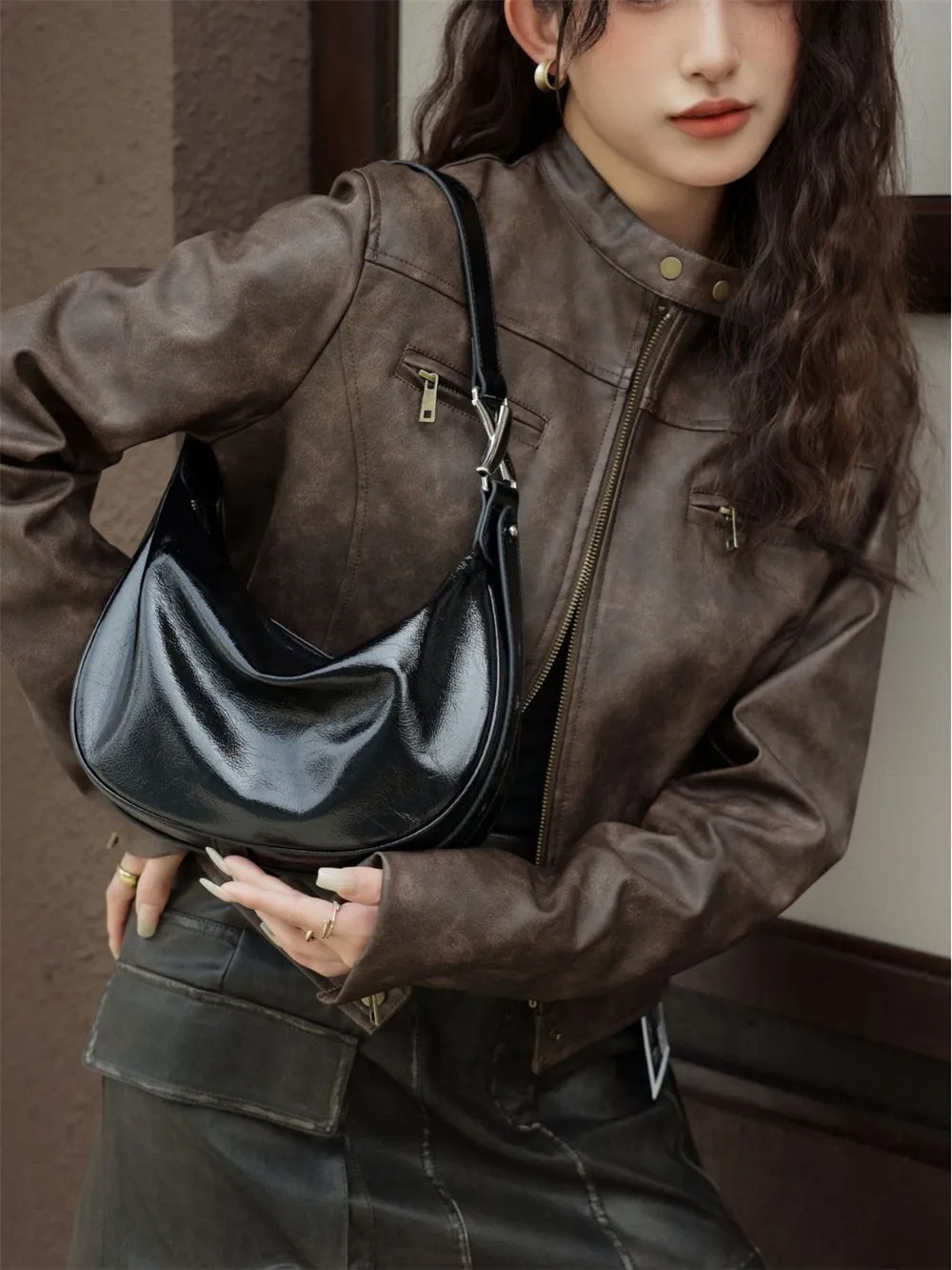 Chic Half Moon Shoulder Purse