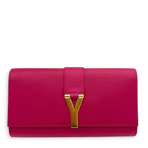 Chyc Clutch Pink in Calfskin, Gold hardware
