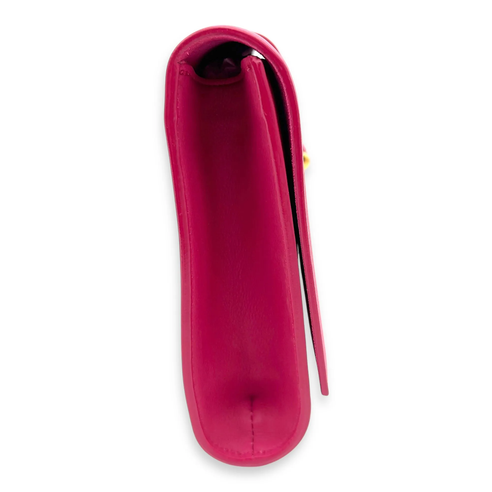 Chyc Clutch Pink in Calfskin, Gold hardware