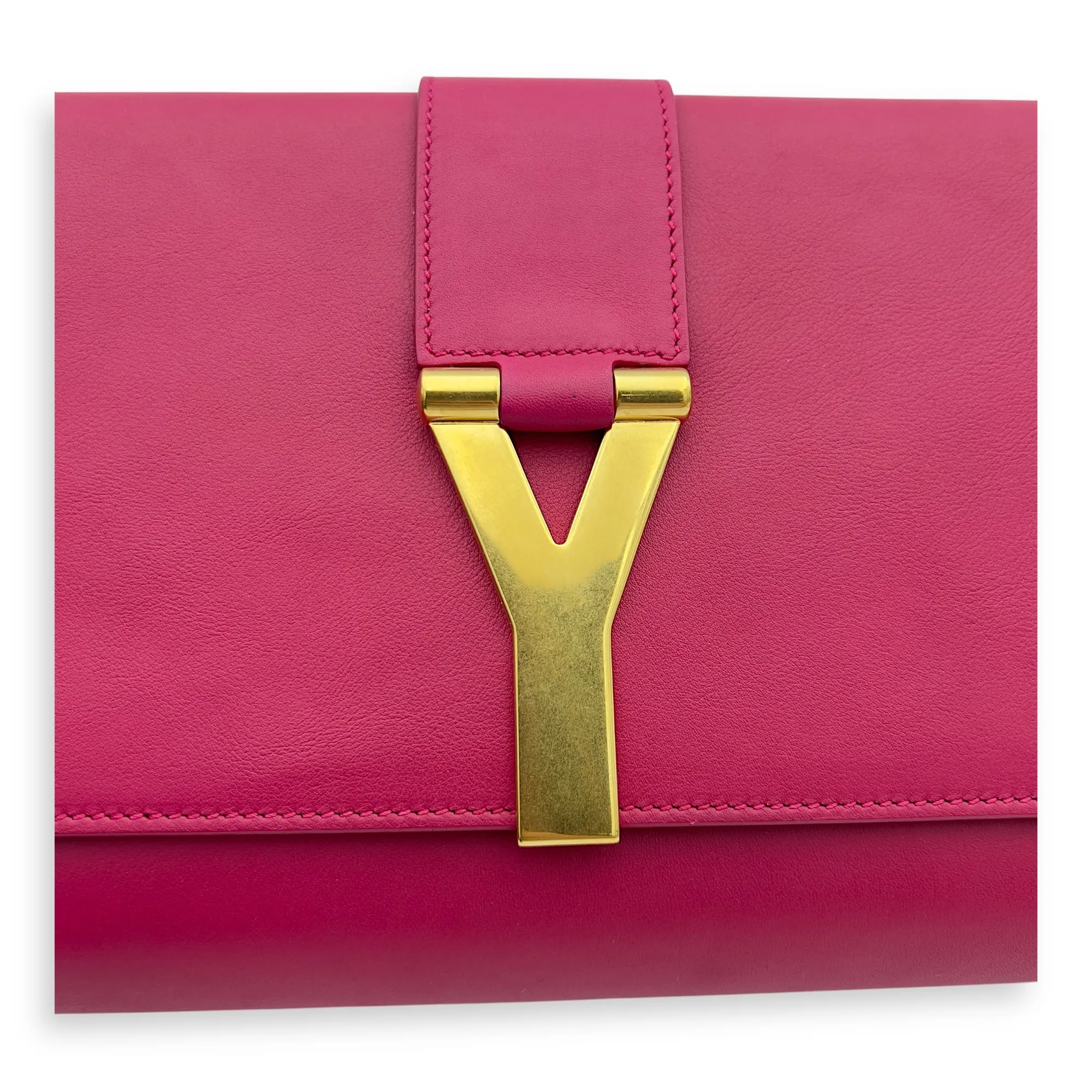 Chyc Clutch Pink in Calfskin, Gold hardware