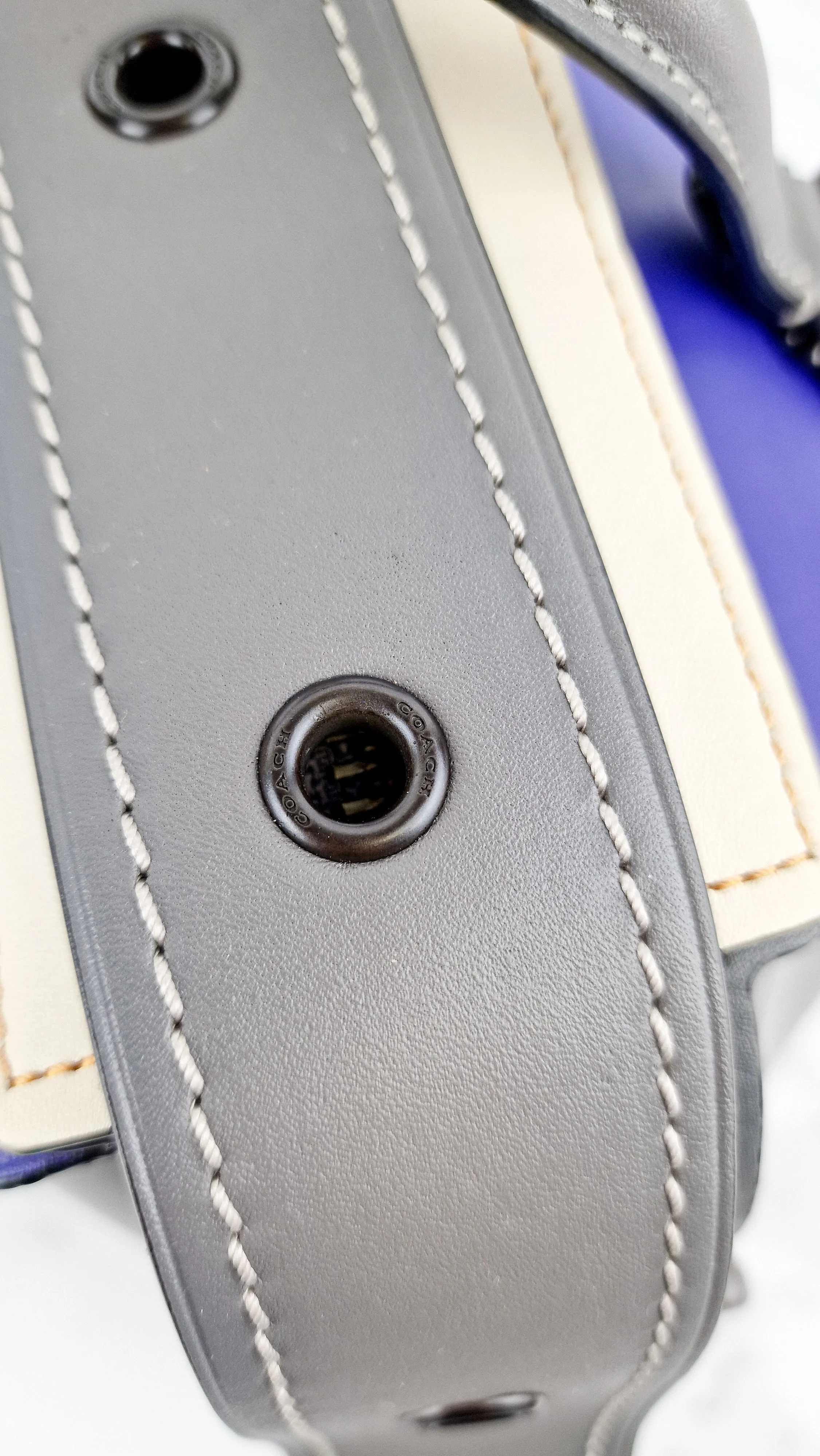 Coach 1941 Badlands Satchel Bag in Purple Blue Heather Grey Colorblock Smooth Leather - Coach 56587