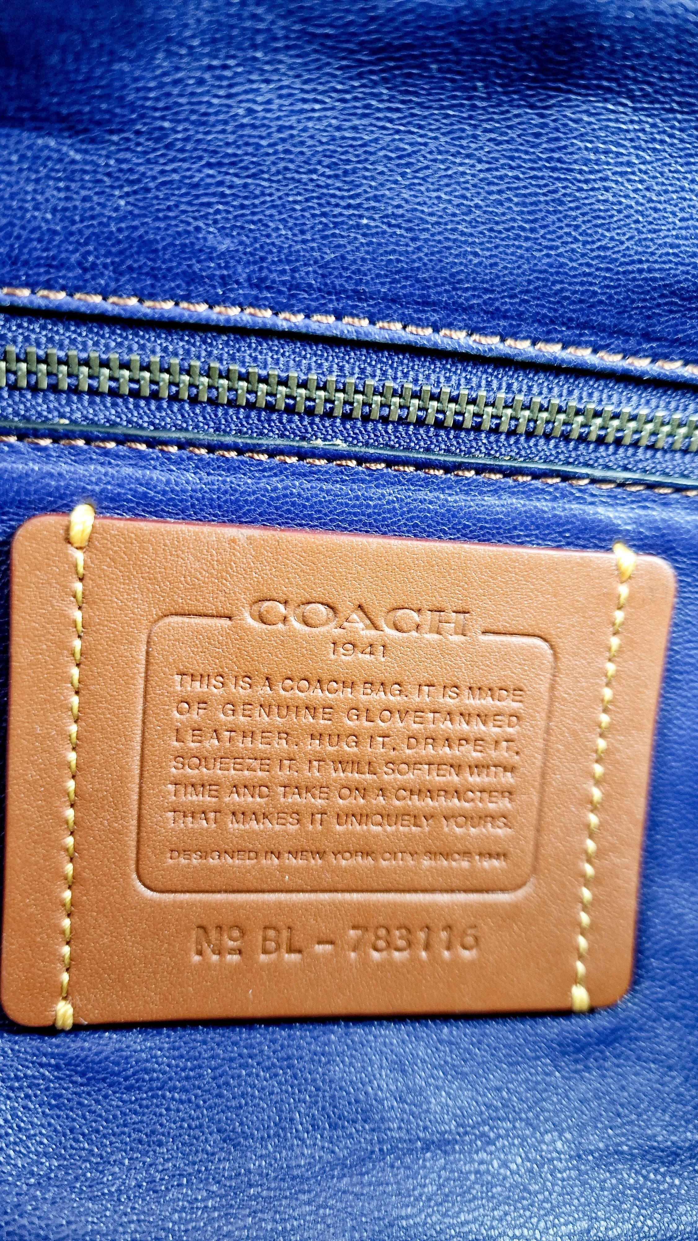 Coach 1941 Badlands Satchel Bag in Purple Blue Heather Grey Colorblock Smooth Leather - Coach 56587