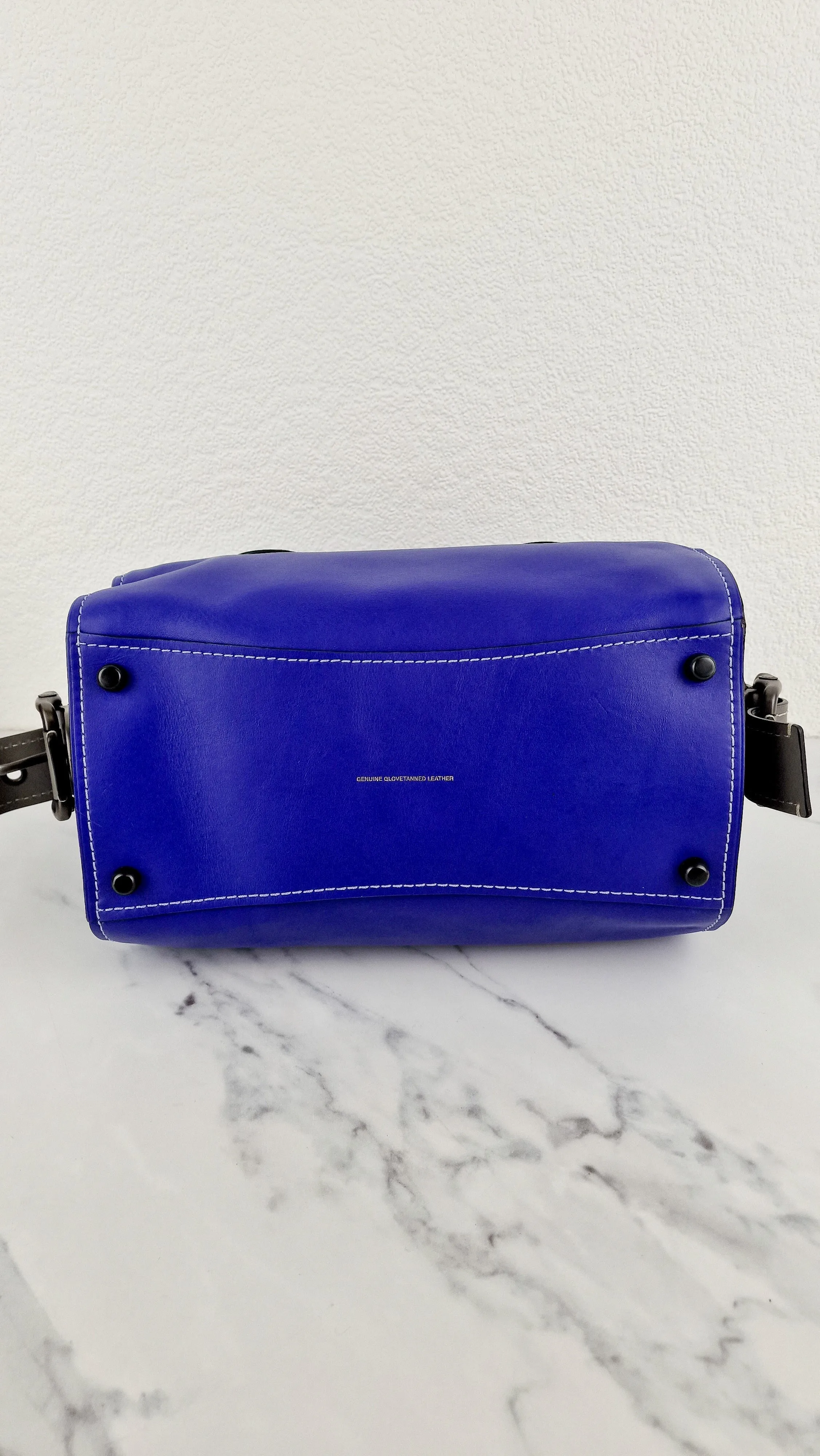 Coach 1941 Badlands Satchel Bag in Purple Blue Heather Grey Colorblock Smooth Leather - Coach 56587