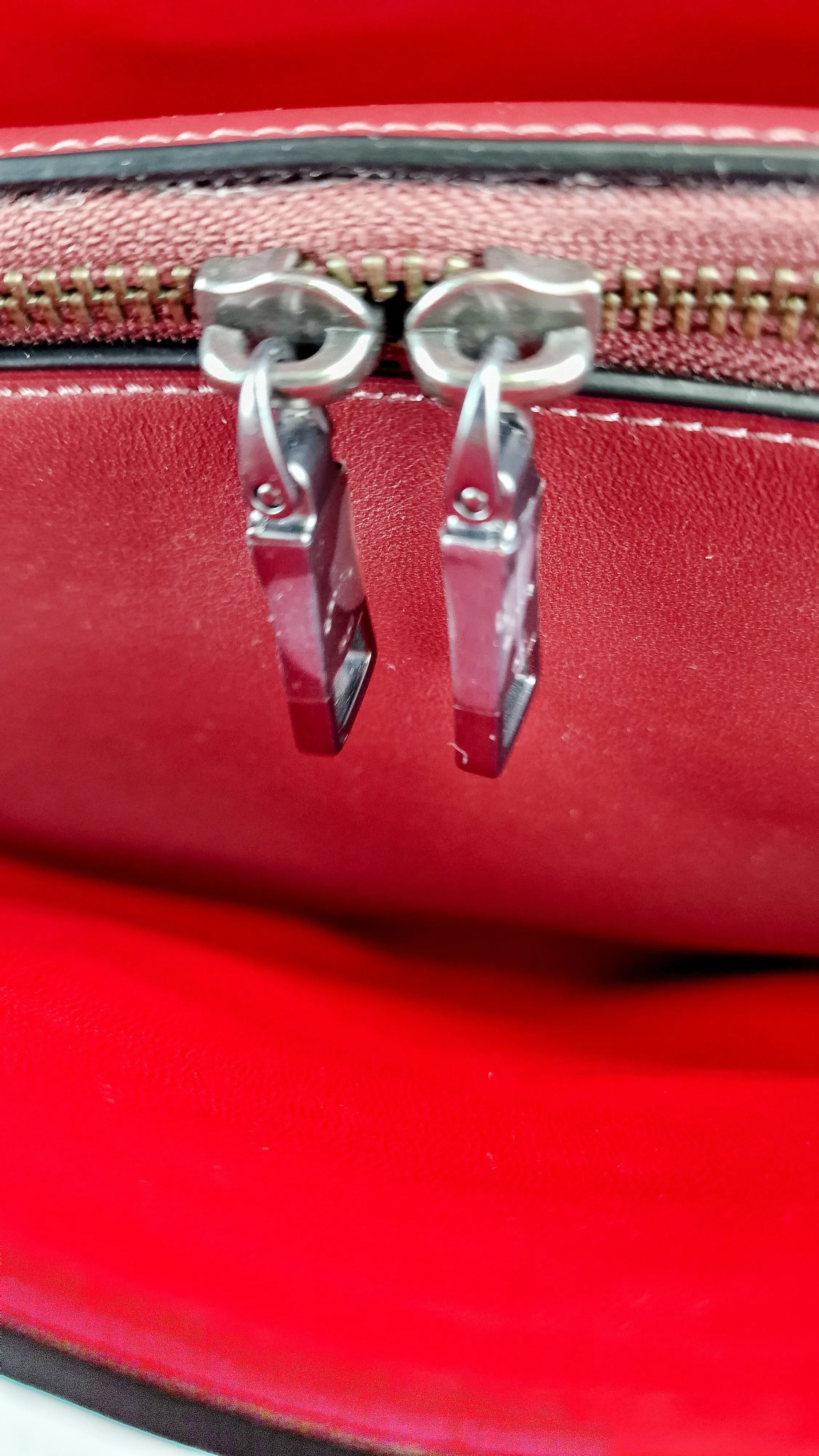 Coach 1941 Dakotah Satchel in Burgundy Red Smooth Leather Handbag Crossbody Bag - Coach 59132