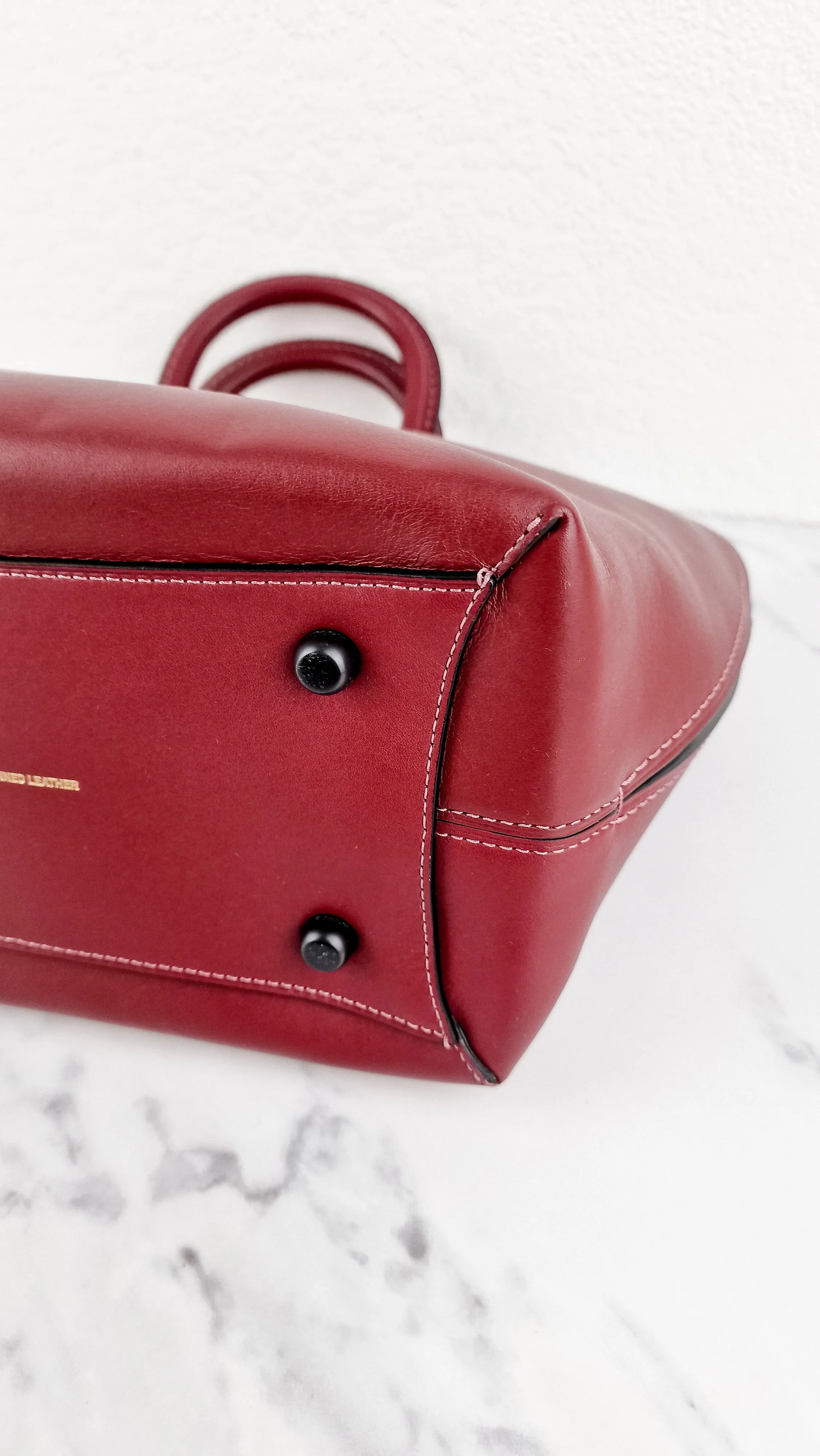 Coach 1941 Dakotah Satchel in Burgundy Red Smooth Leather Handbag Crossbody Bag - Coach 59132