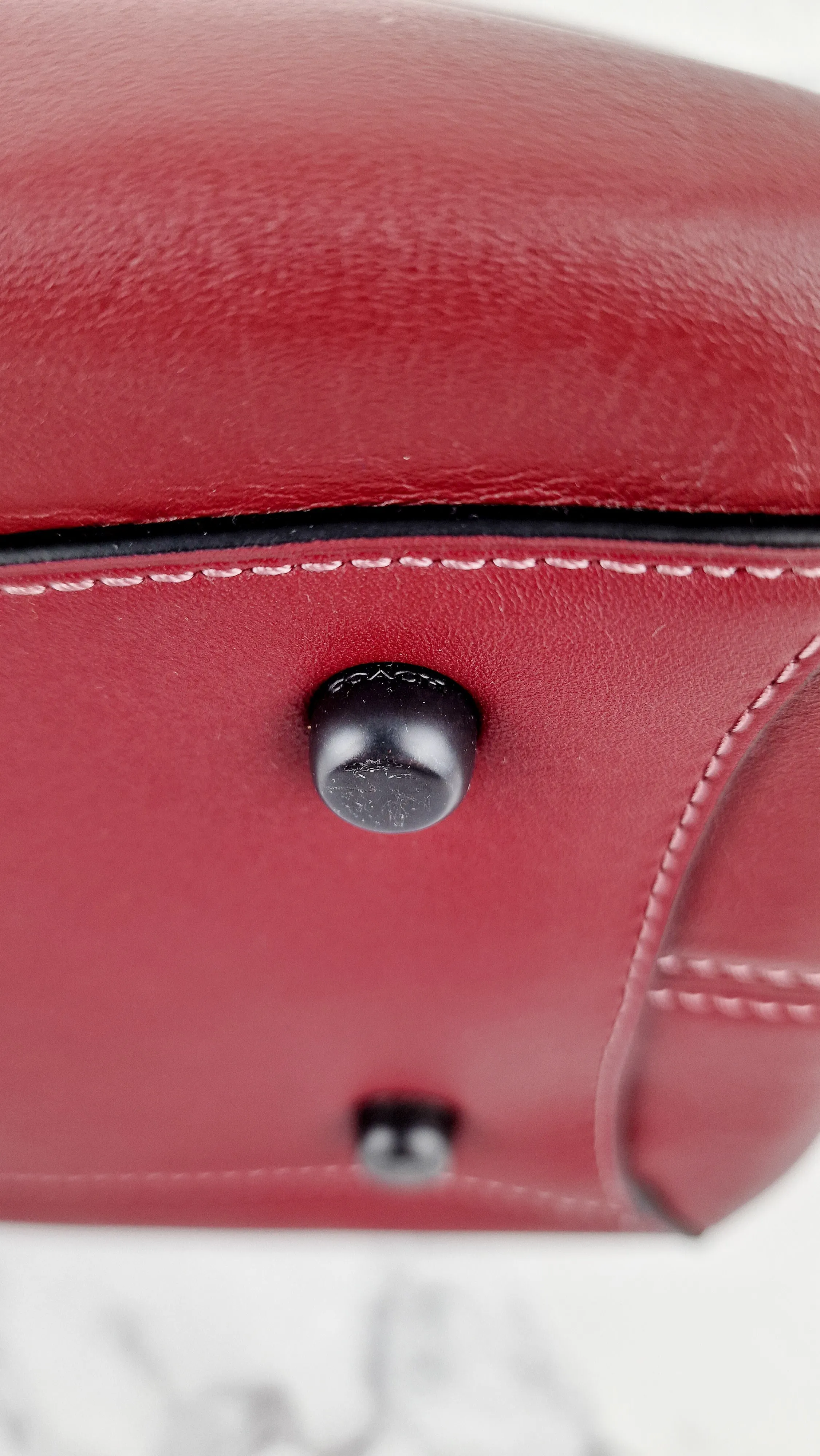 Coach 1941 Dakotah Satchel in Burgundy Red Smooth Leather Handbag Crossbody Bag - Coach 59132