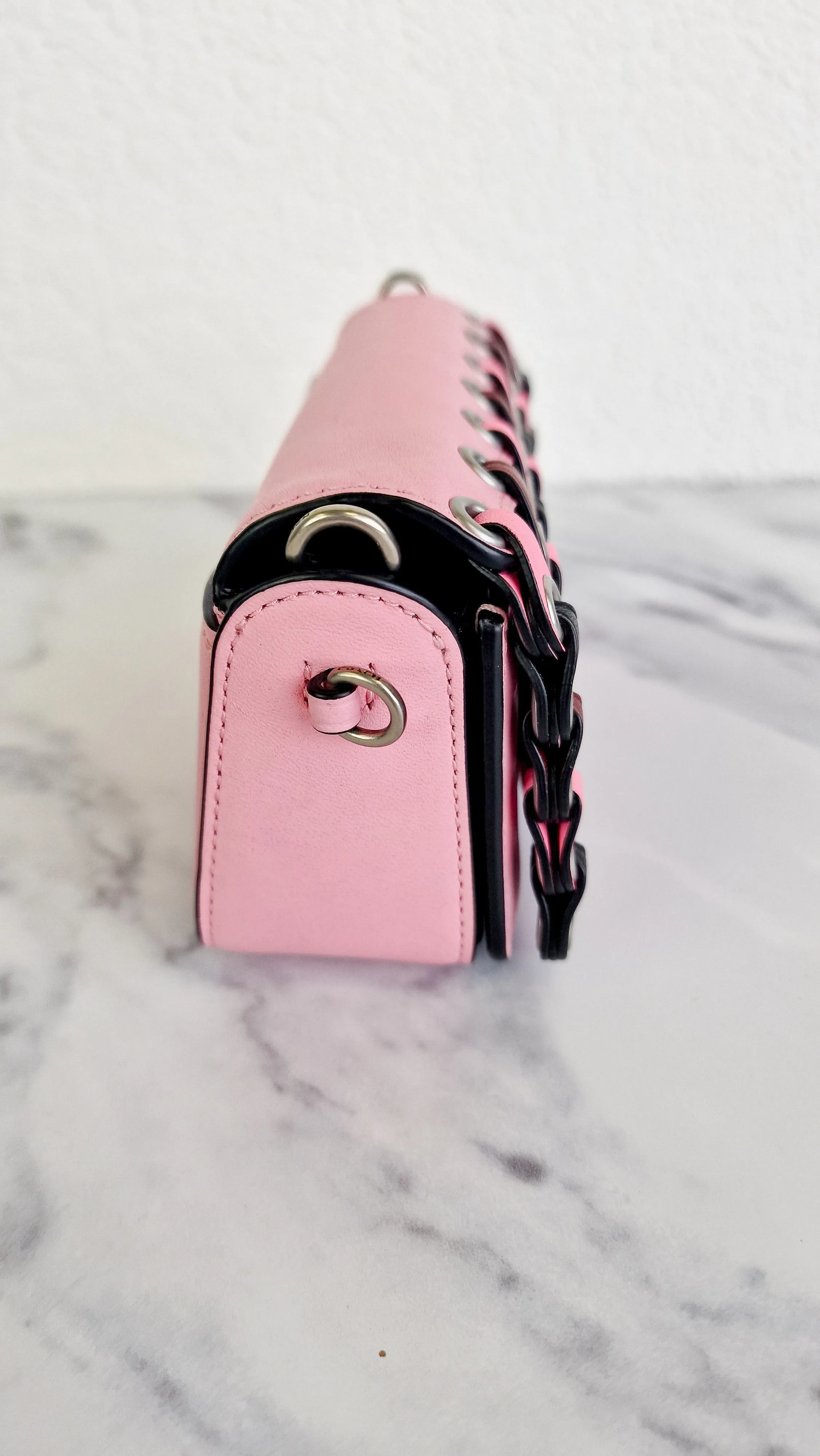 Coach 1941 Dinkier with Links in Petal Pink Smooth Leather - Crossbody Mini Bag - Coach 86832