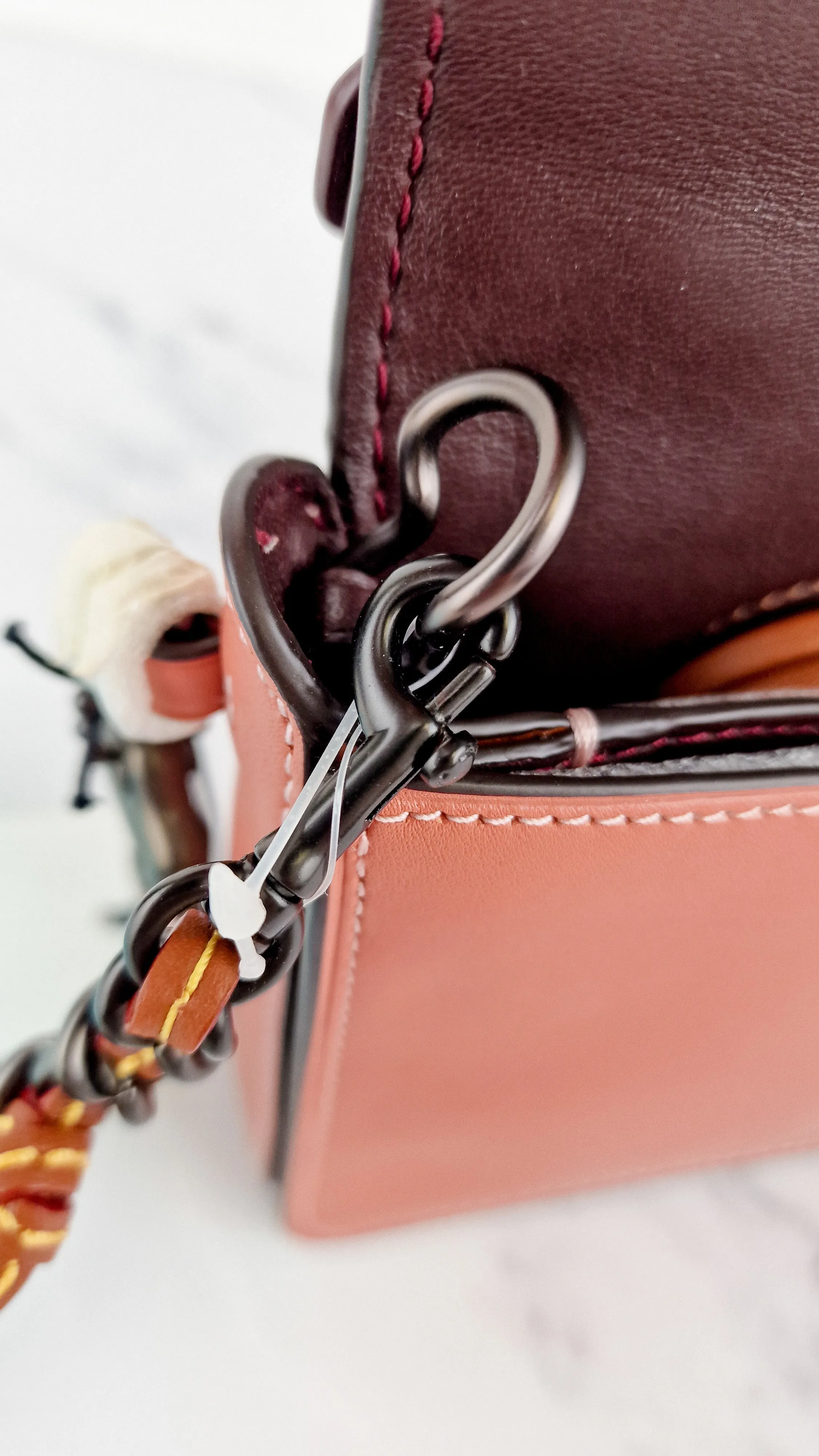 Coach 1941 Dinky With Tea Roses in Melon - Crossbody Shoulder Bag Floral Flowers Tolled Leather Appliqué- Coach 38197