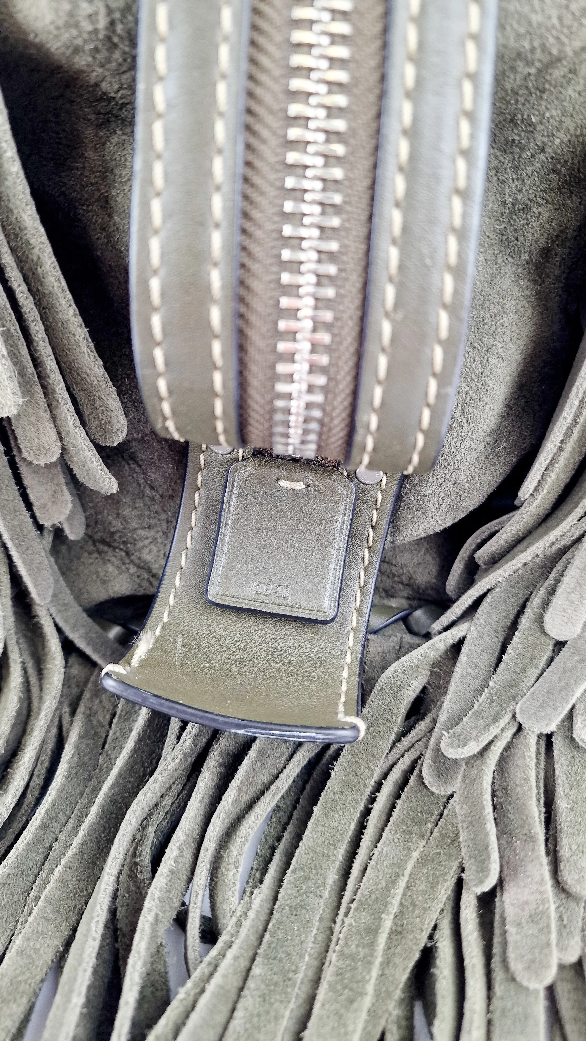 Coach 1941 Rogue 31 Fern Green Suede Fringe Handbag Shoulder Bag Satchel - Coach 86824