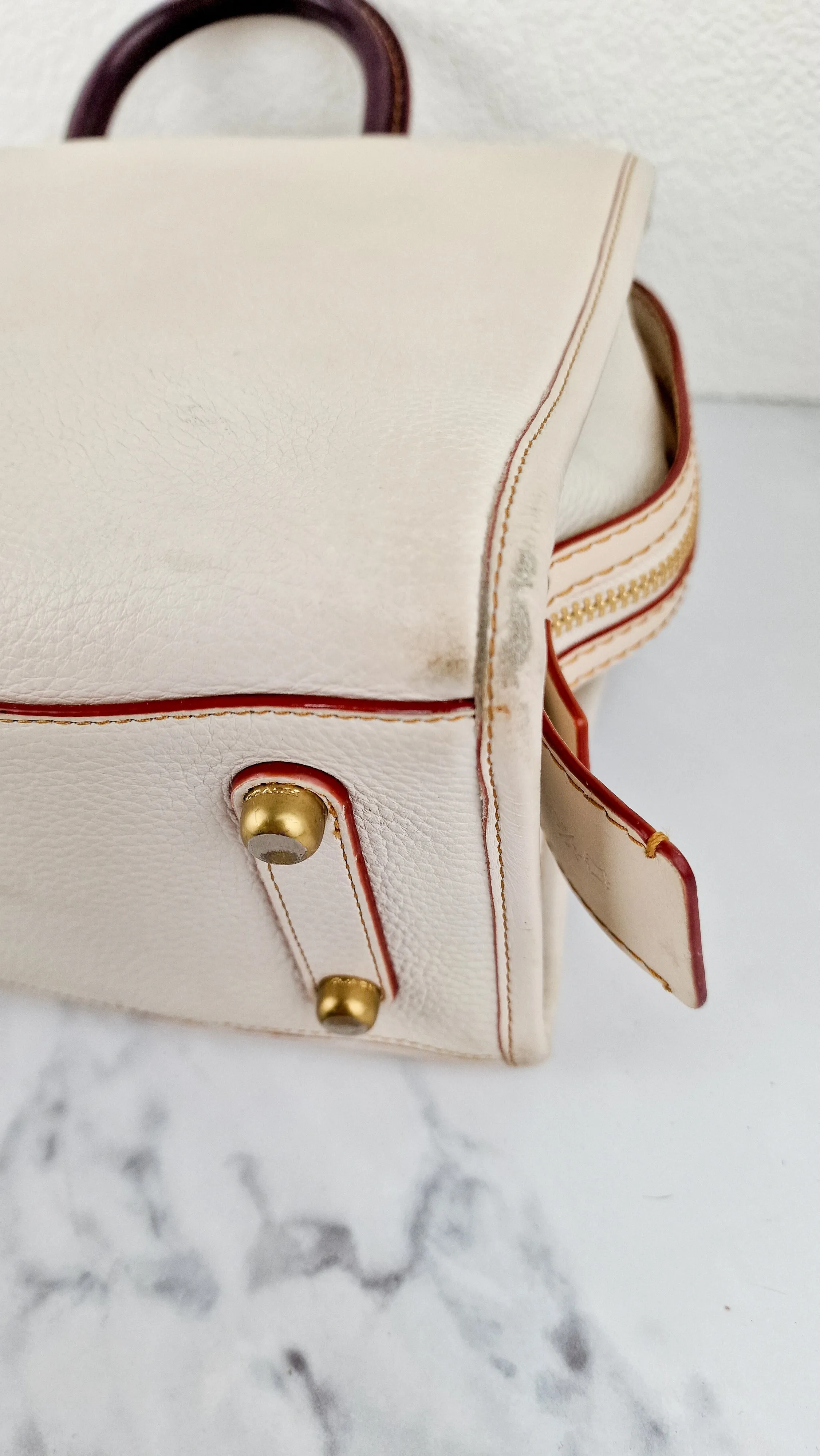 Coach 1941 Rogue 31 in Chalk Pebble Leather - Satchel Handbag - Coach 38124