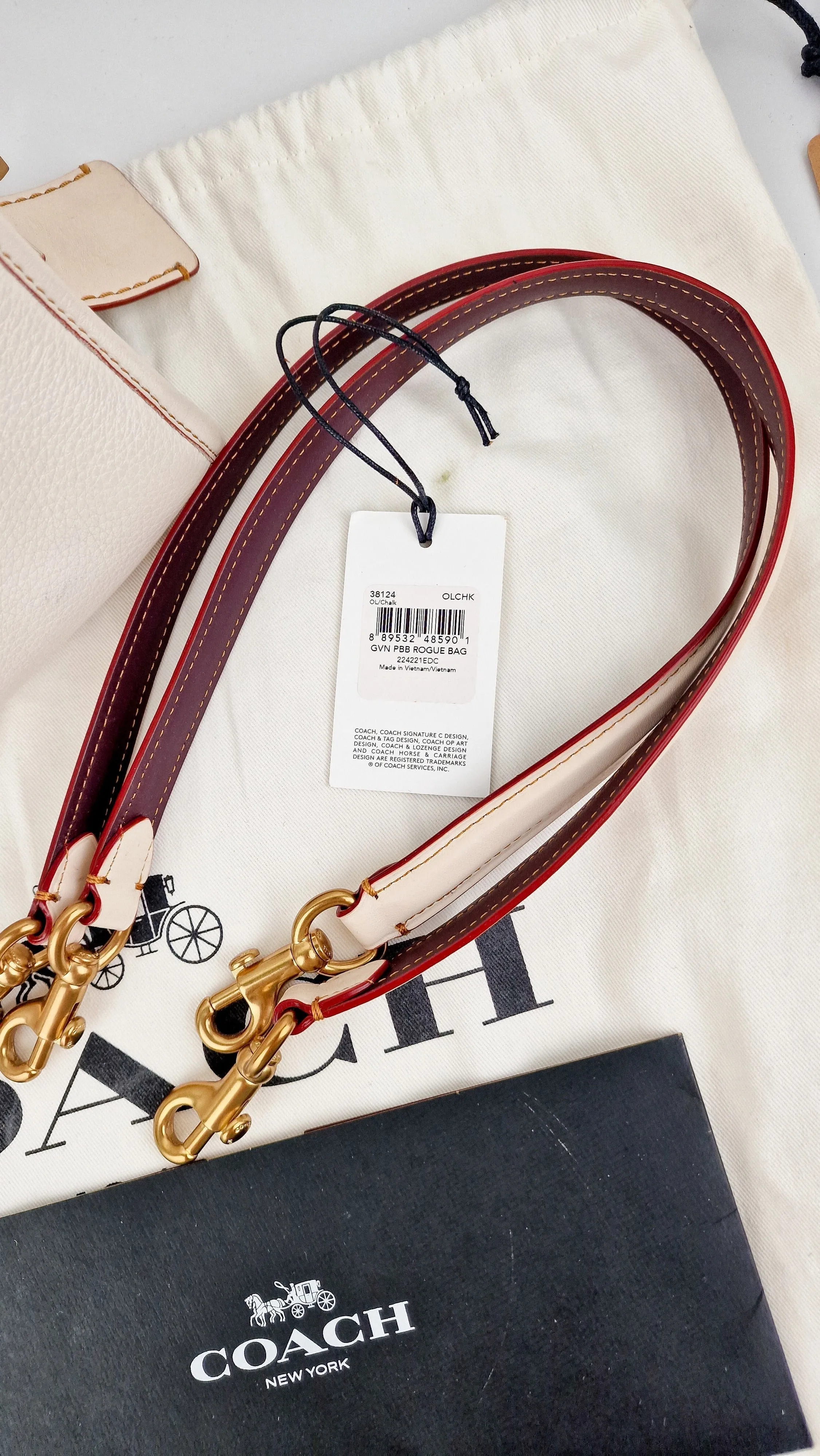 Coach 1941 Rogue 31 in Chalk Pebble Leather - Satchel Handbag - Coach 38124