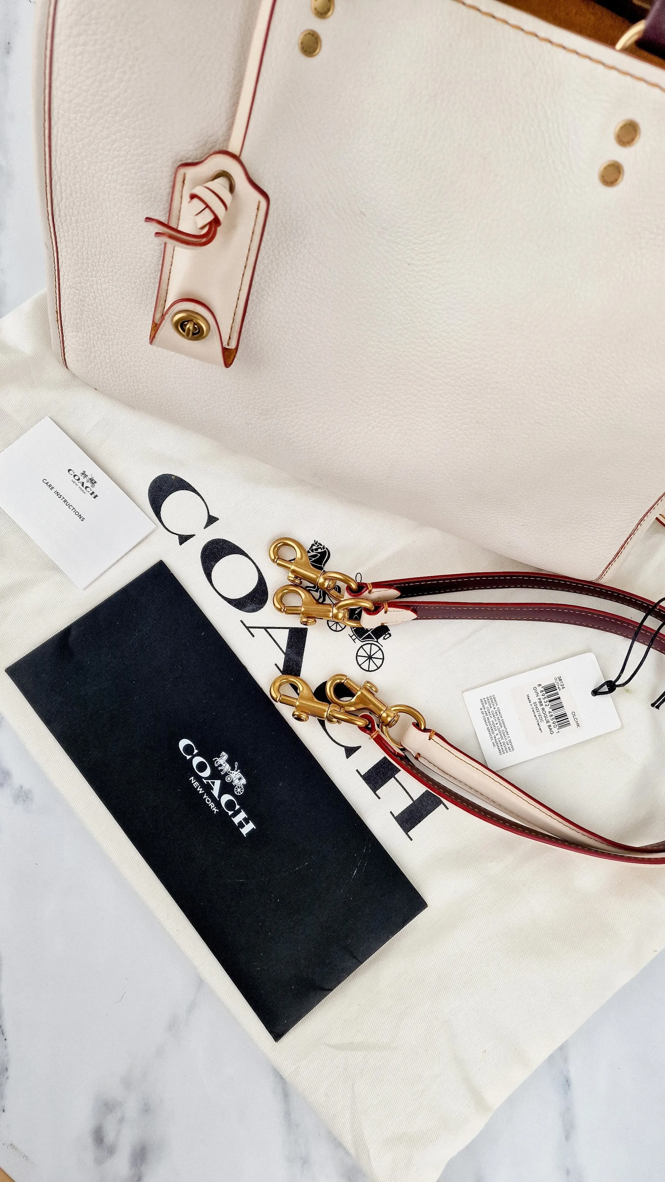 Coach 1941 Rogue 31 in Chalk Pebble Leather - Satchel Handbag - Coach 38124