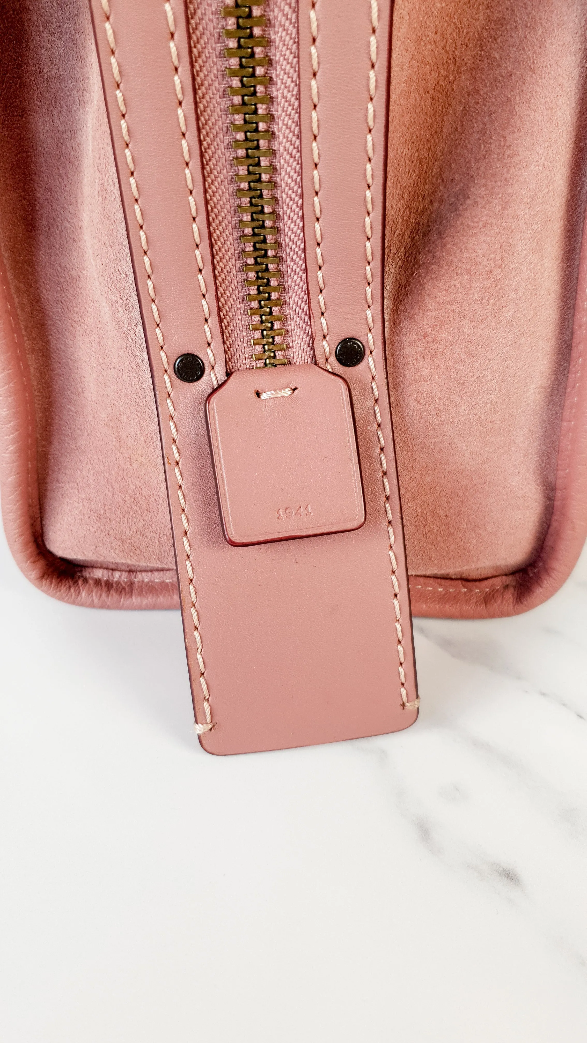 Coach 1941 Rogue 31 in Dusty Rose Pink Mixed Leather with Burgundy Suede - Satchel Handbag