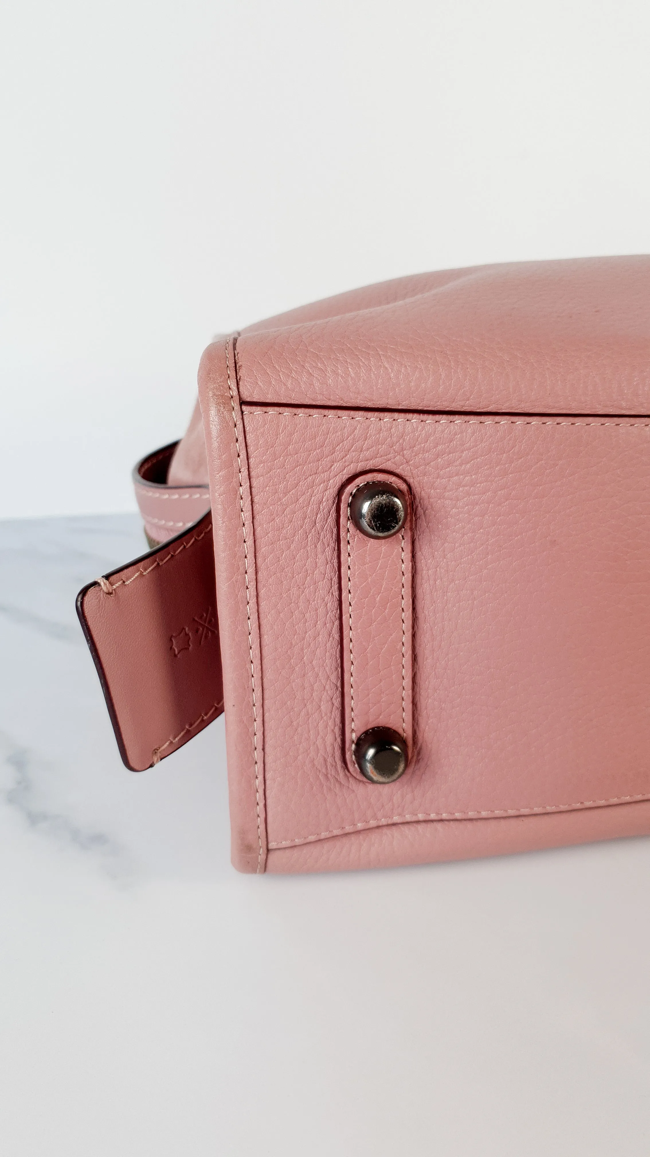 Coach 1941 Rogue 31 in Dusty Rose Pink Mixed Leather with Burgundy Suede - Satchel Handbag