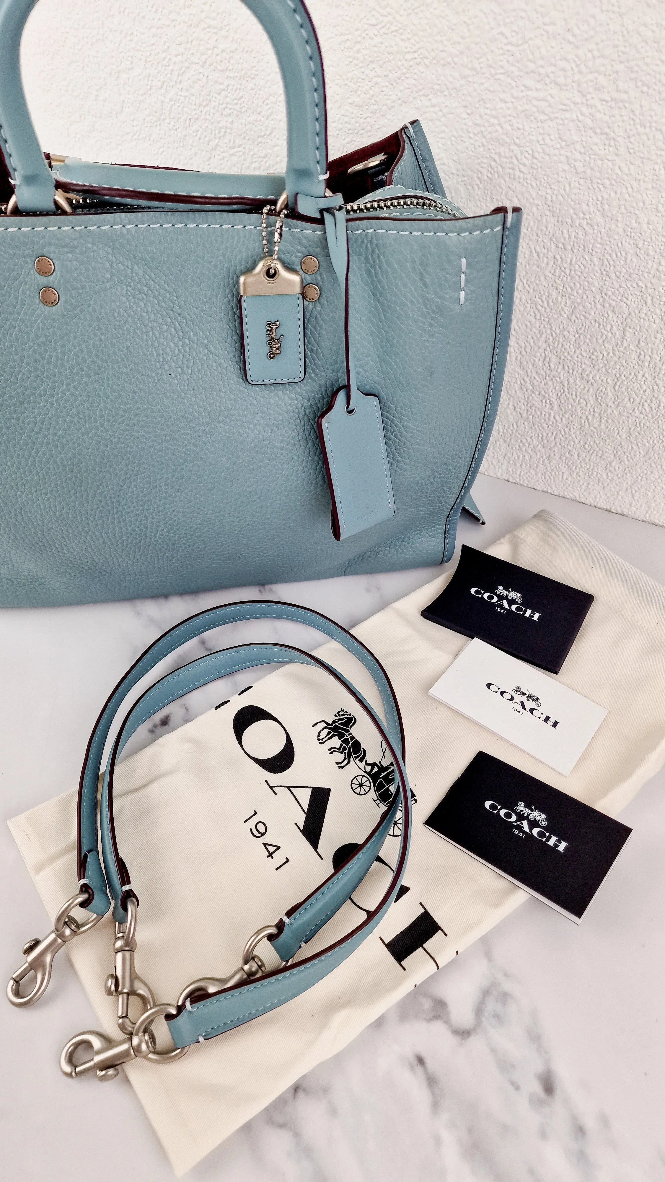Coach 1941 Rogue 31 in Steel Blue Nickel Silver Hardware - Shoulder Bag Satchel - Coach 38124