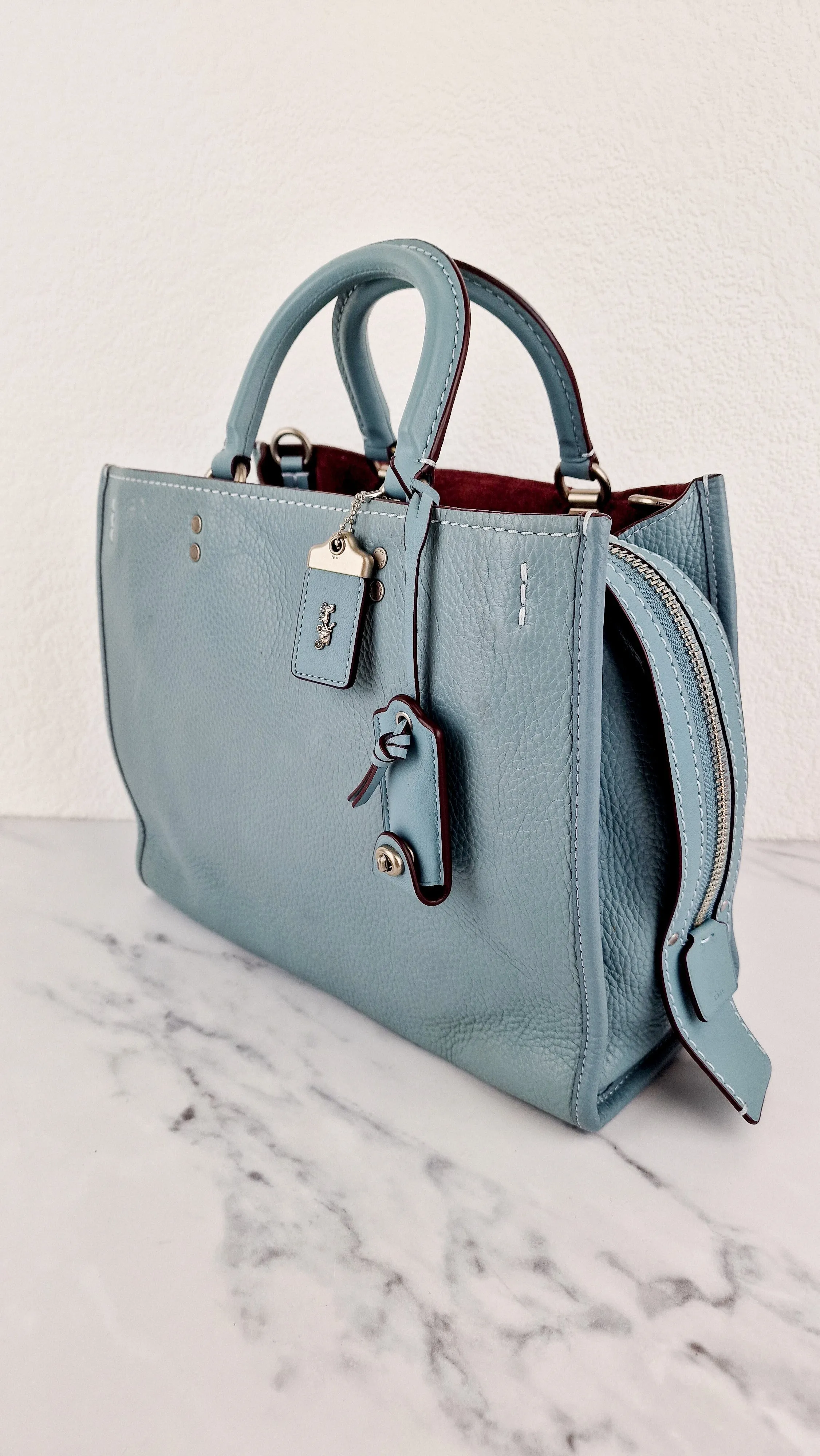 Coach 1941 Rogue 31 in Steel Blue Nickel Silver Hardware - Shoulder Bag Satchel - Coach 38124