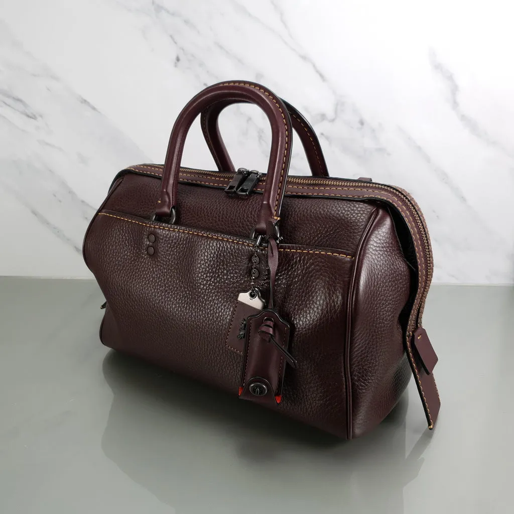 Coach 1941 Rogue Satchel in Oxblood with Red Suede - Barrel Bag