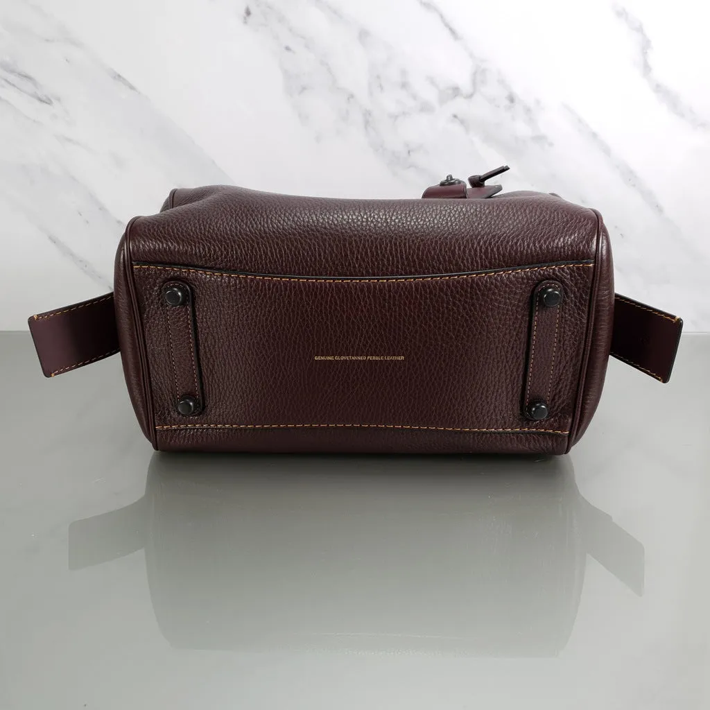 Coach 1941 Rogue Satchel in Oxblood with Red Suede - Barrel Bag