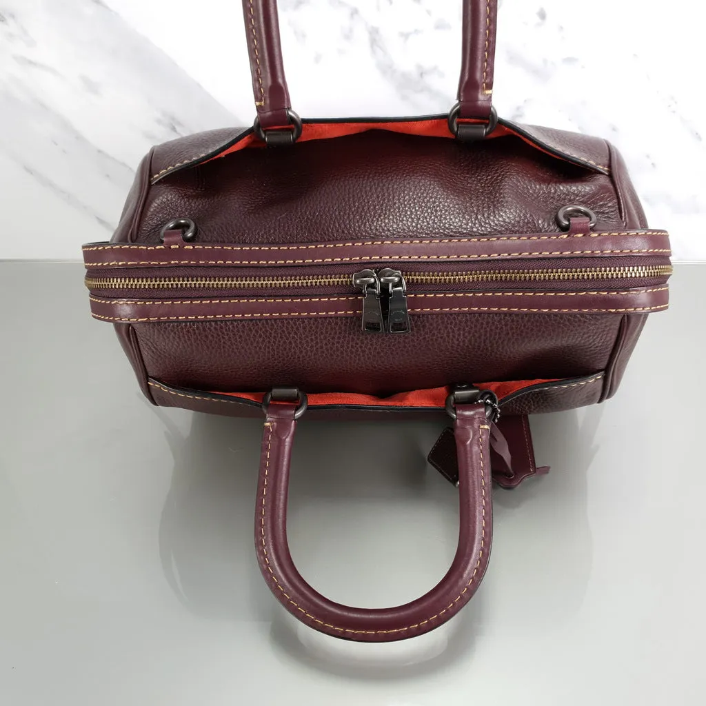 Coach 1941 Rogue Satchel in Oxblood with Red Suede - Barrel Bag