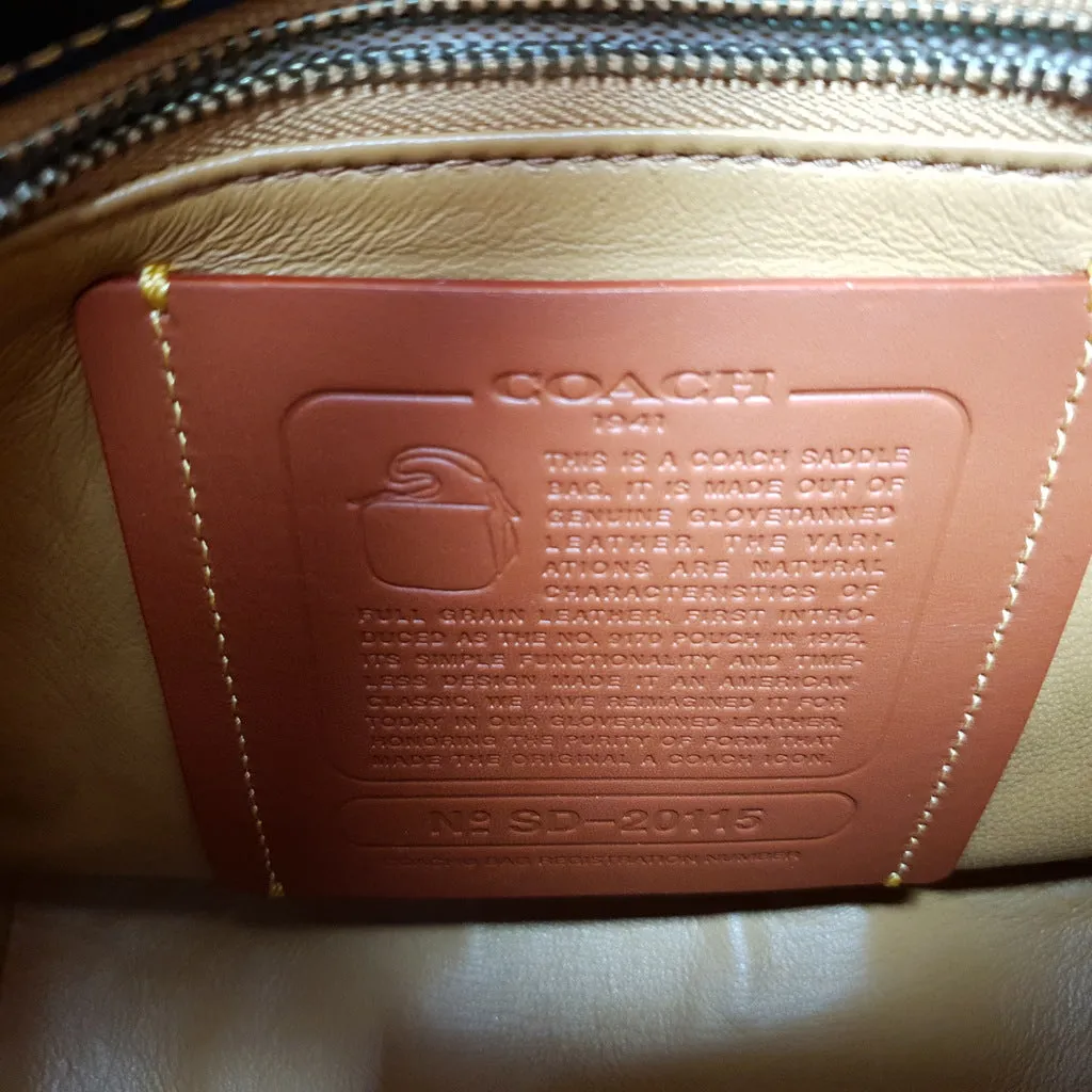 Coach 1941 Saddle 23 Bag in Black with Red, White & Blue Tea Roses Crossbody Shoulder Bag