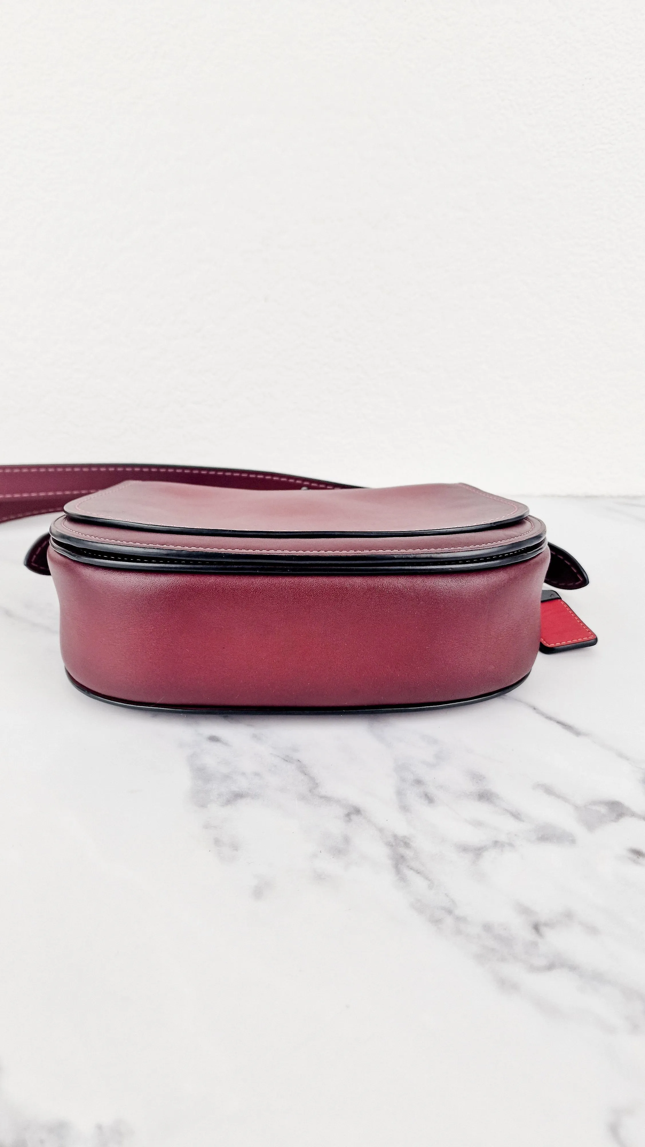 Coach 1941 Saddle 23 Bag in Burgundy Smooth Leather - Crossbody Shoulder Bag Red - Coach 55036