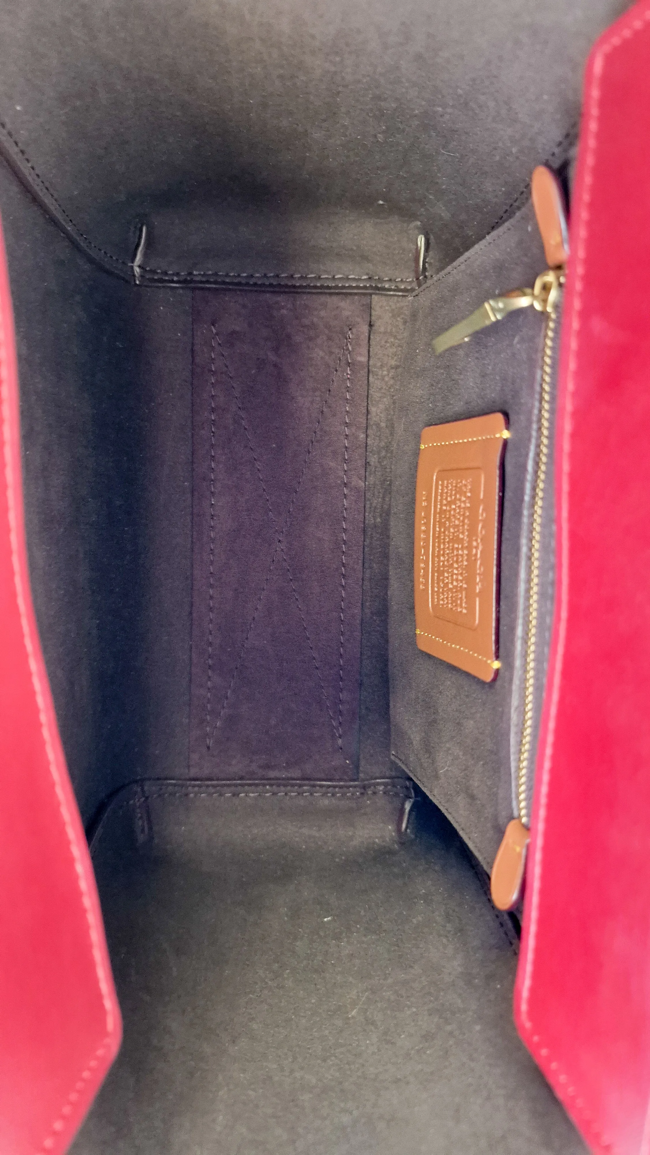 Coach 1941 Troupe Tote in Deep Red Glovetanned Smooth Leather & Buffalo-Embossed Leather - Handbag Crossbody Bag - Coach 79468