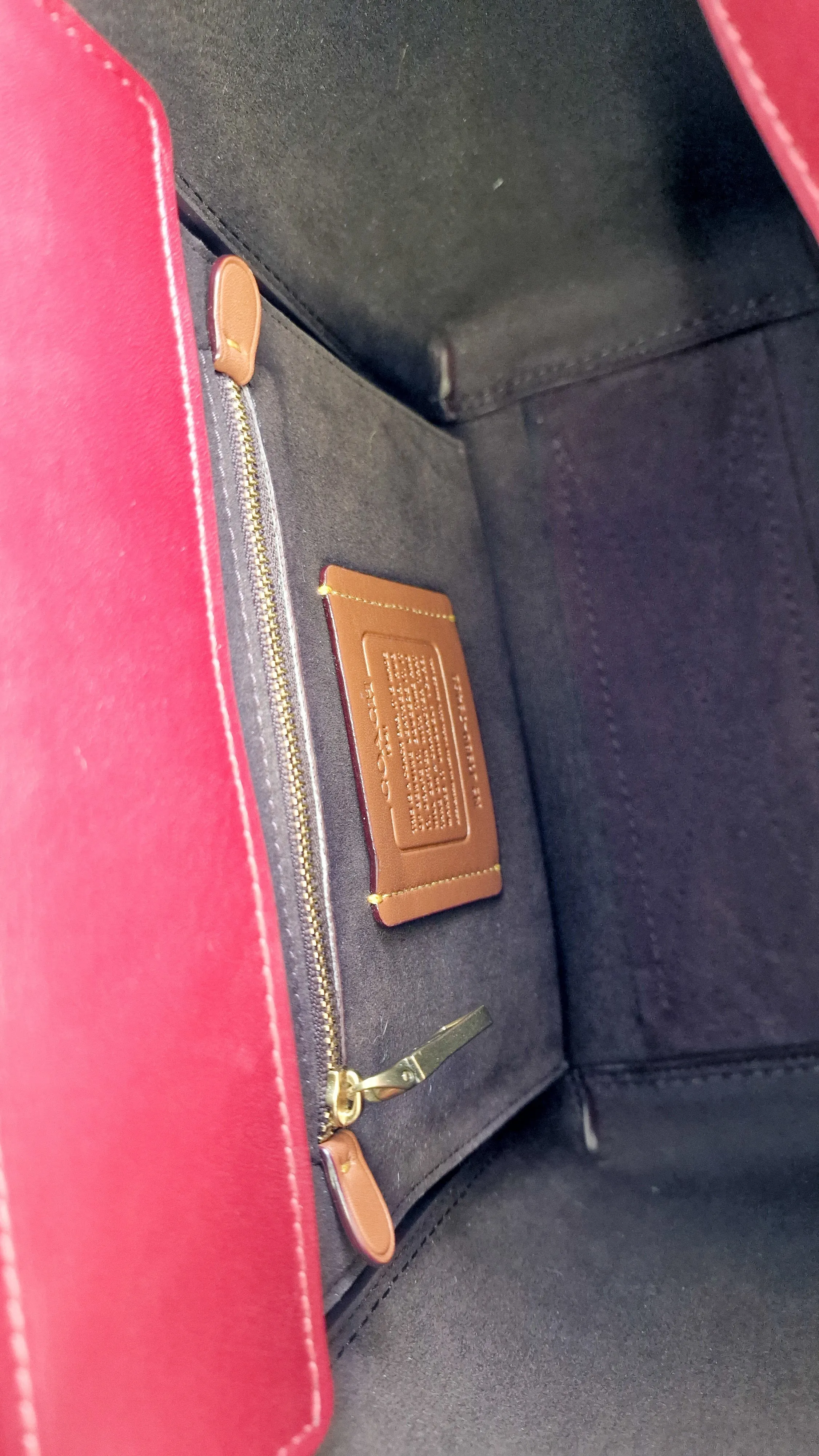 Coach 1941 Troupe Tote in Deep Red Glovetanned Smooth Leather & Buffalo-Embossed Leather - Handbag Crossbody Bag - Coach 79468